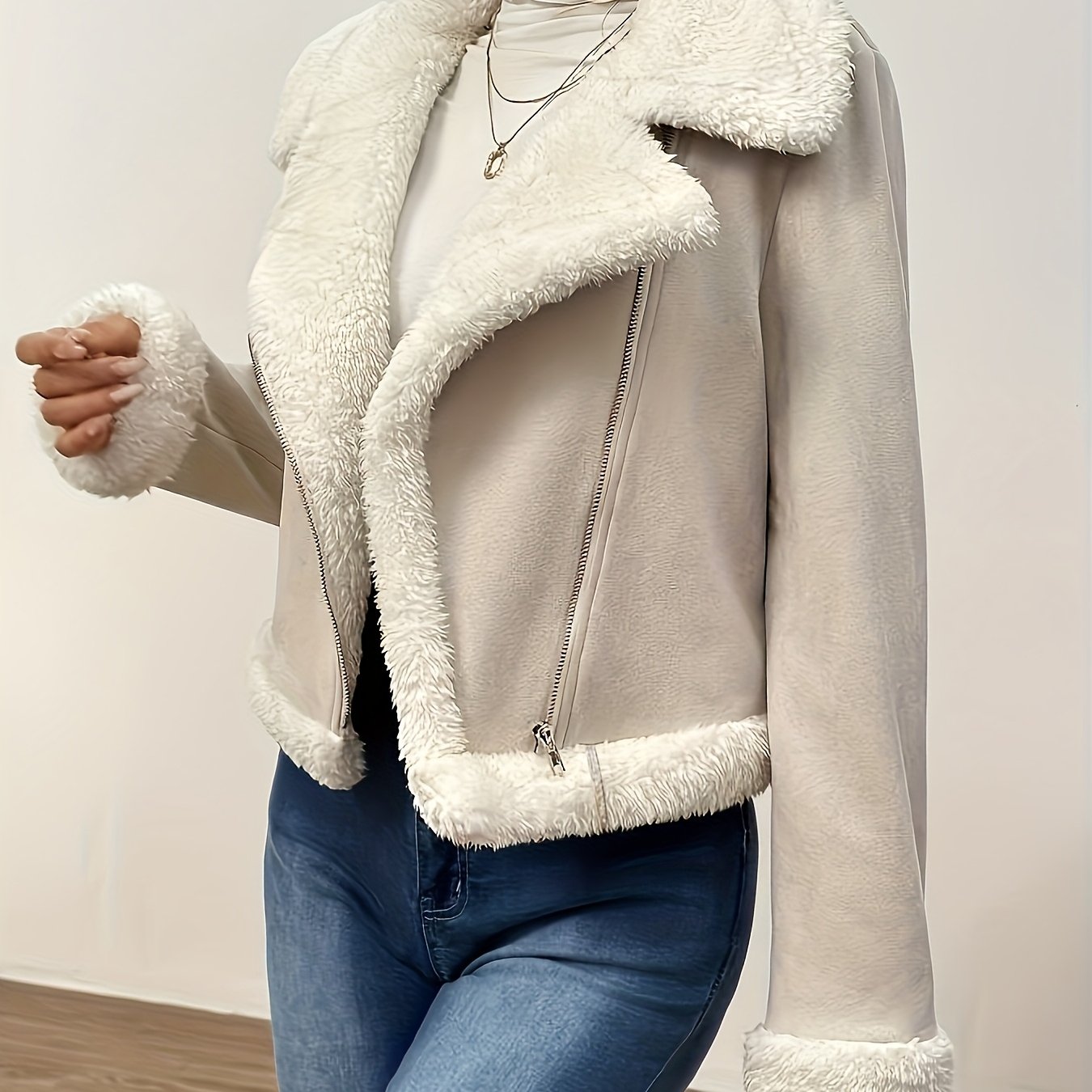 Women's Autumn Winter -lined Thickened Warm Casual Long Sleeve Jacket