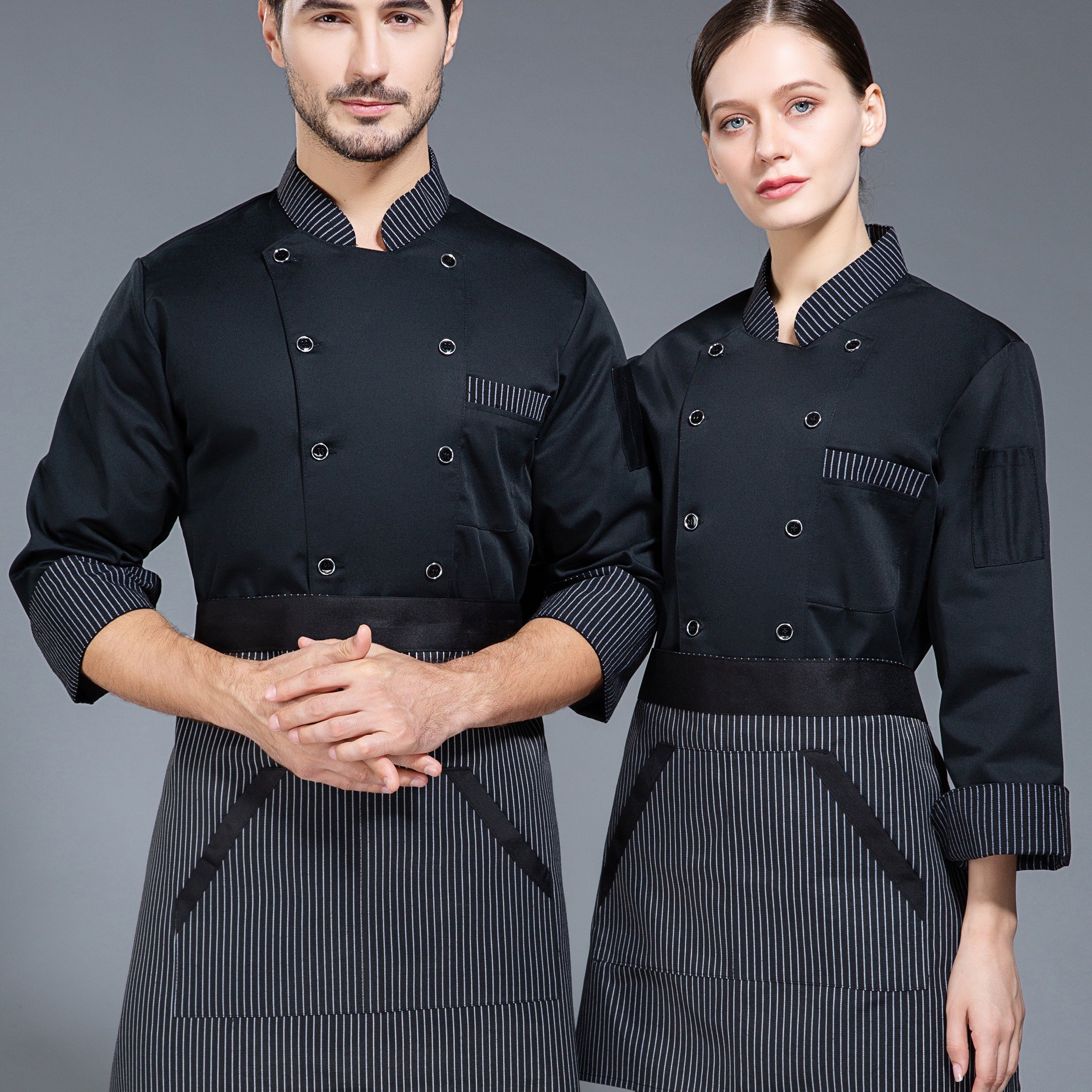 Image of Long-sleeved In Western Restaurants, Long-sleeved Men's Clothing For Hotel Restaurants, Kitchens, Bakeries, Western Restaurants, And School Cafeterias, And Oversized For Men