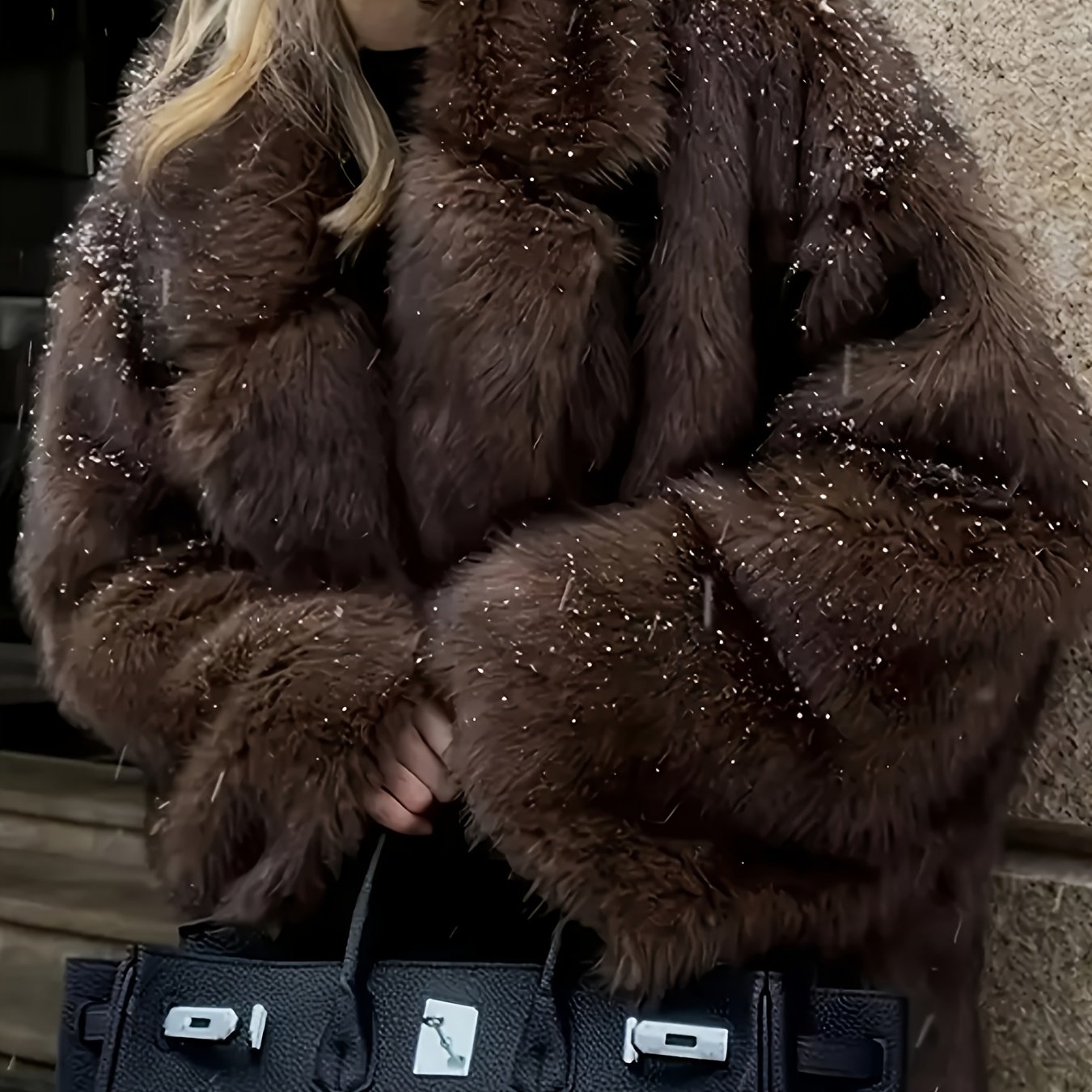 TEMU Nueva Chaqueta de y para Mujer de Otoño Invierno, Chaqueta de Felpa con Cuello de Botones de Larga, Elegante y Casual de Color Sólido, Jersey de