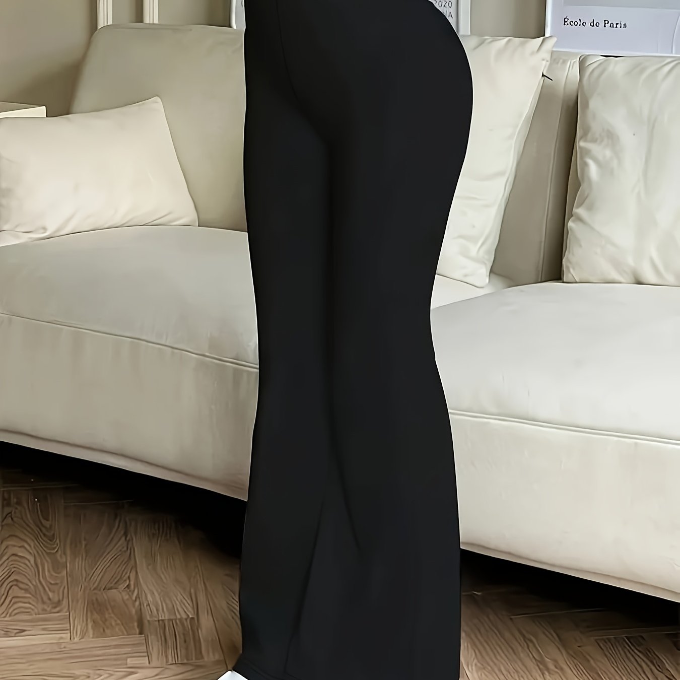 E-shop Damen Yoga-Leggings mit hoher Taille ausgestelltem Bein – Bodenlange Hose mit breitem, ausgestelltem Saum, blickdichte, nicht durchsichtige