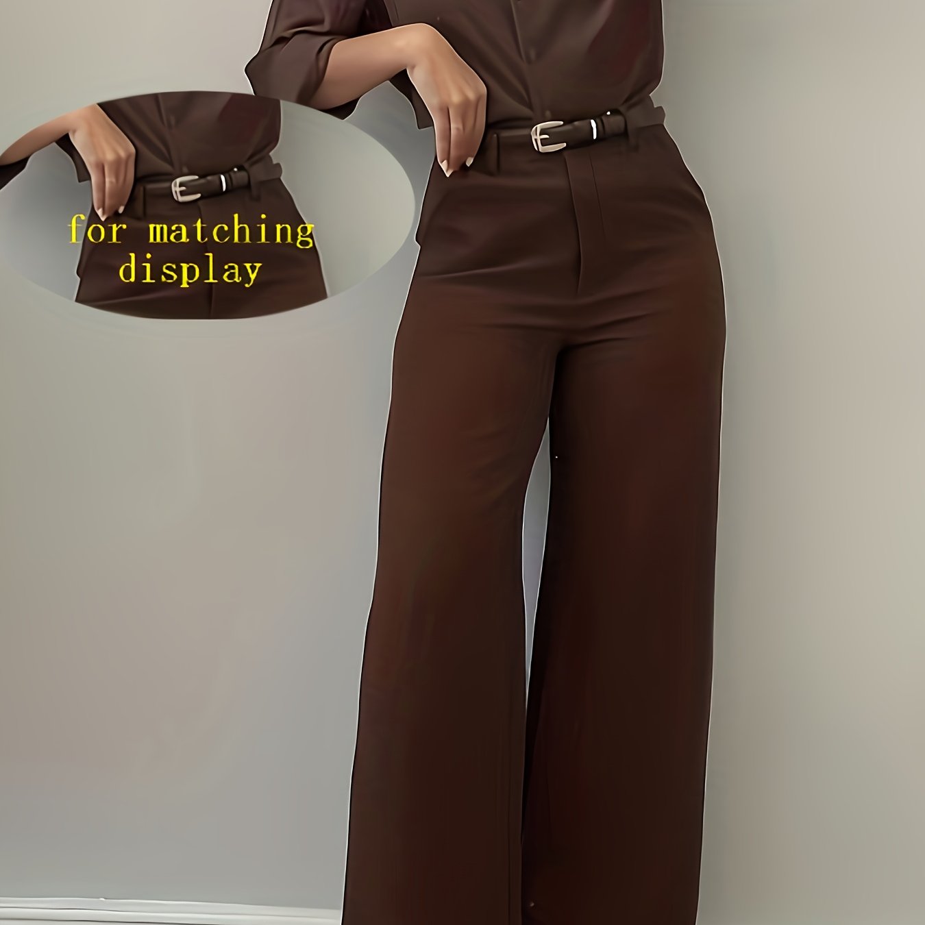 TEMU Women's Fashion Solid Wide-leg Pants ( Not Included)