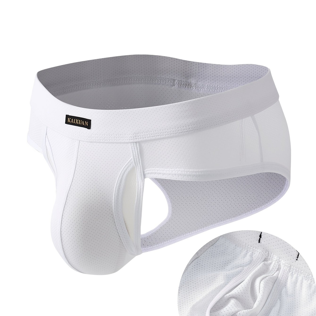 TEMU Calzoncillos Aireados de Malla para Hombre, Abiertos, con Bolsa Anti-Descubrimiento, Ropa Interior Transpirable para Hombre