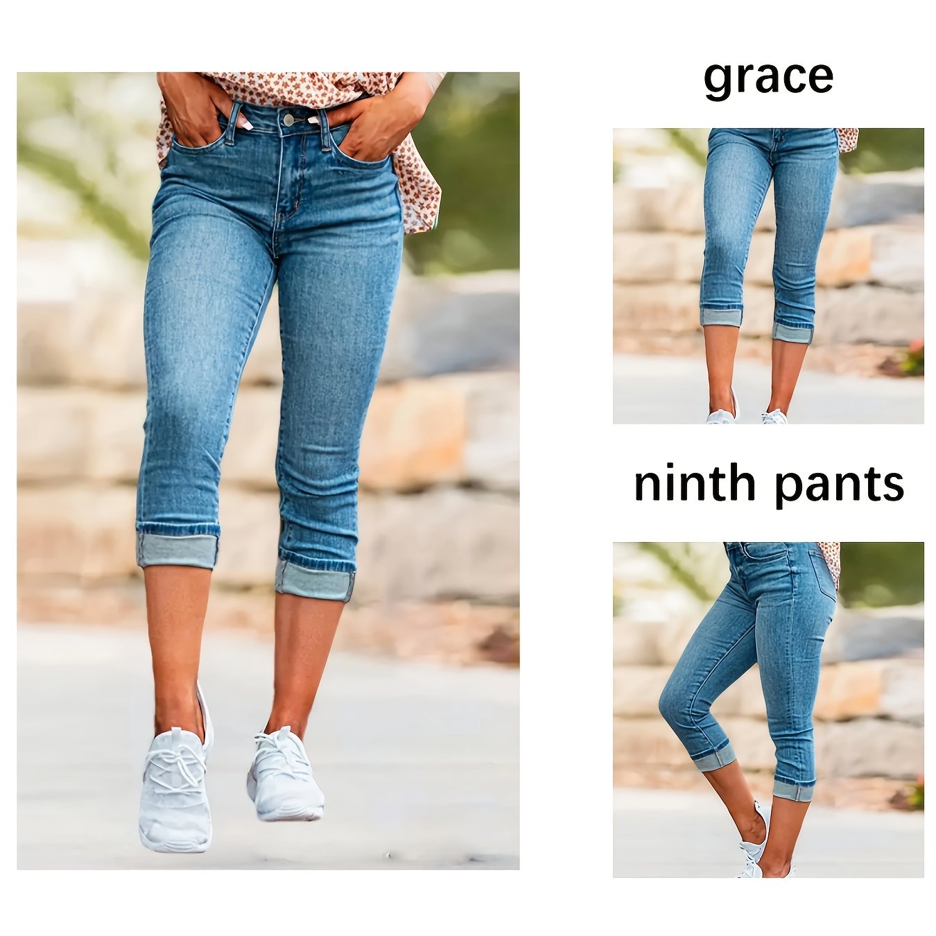 Retro Monkey Elastic Denim Cropped Trousers, **"denim Is Exquisite! Lazy Retro Hides A Little "** **" Elasticity + Retro, Details Make Basic Models "pants" Level!"**