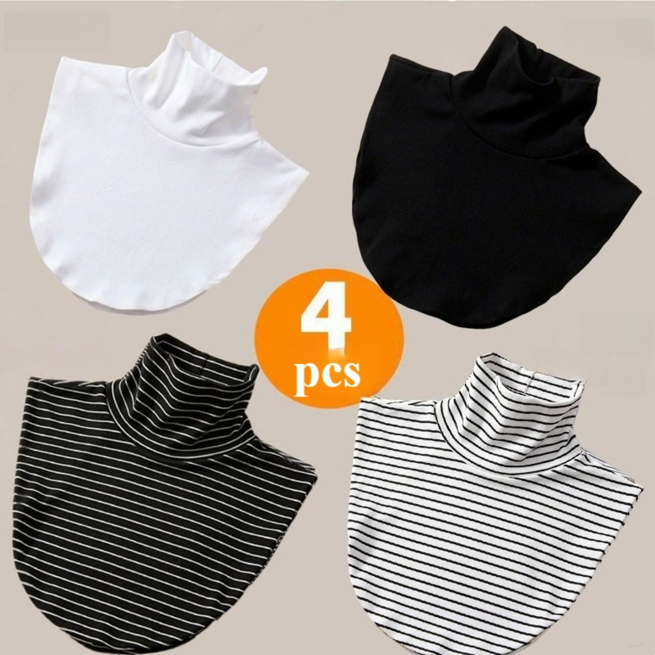 TEMU Nouveau pull polyvalent avec col amovible, cache-col ample à col montant et petit foulard à col bas pour la prévention du froid, convient à