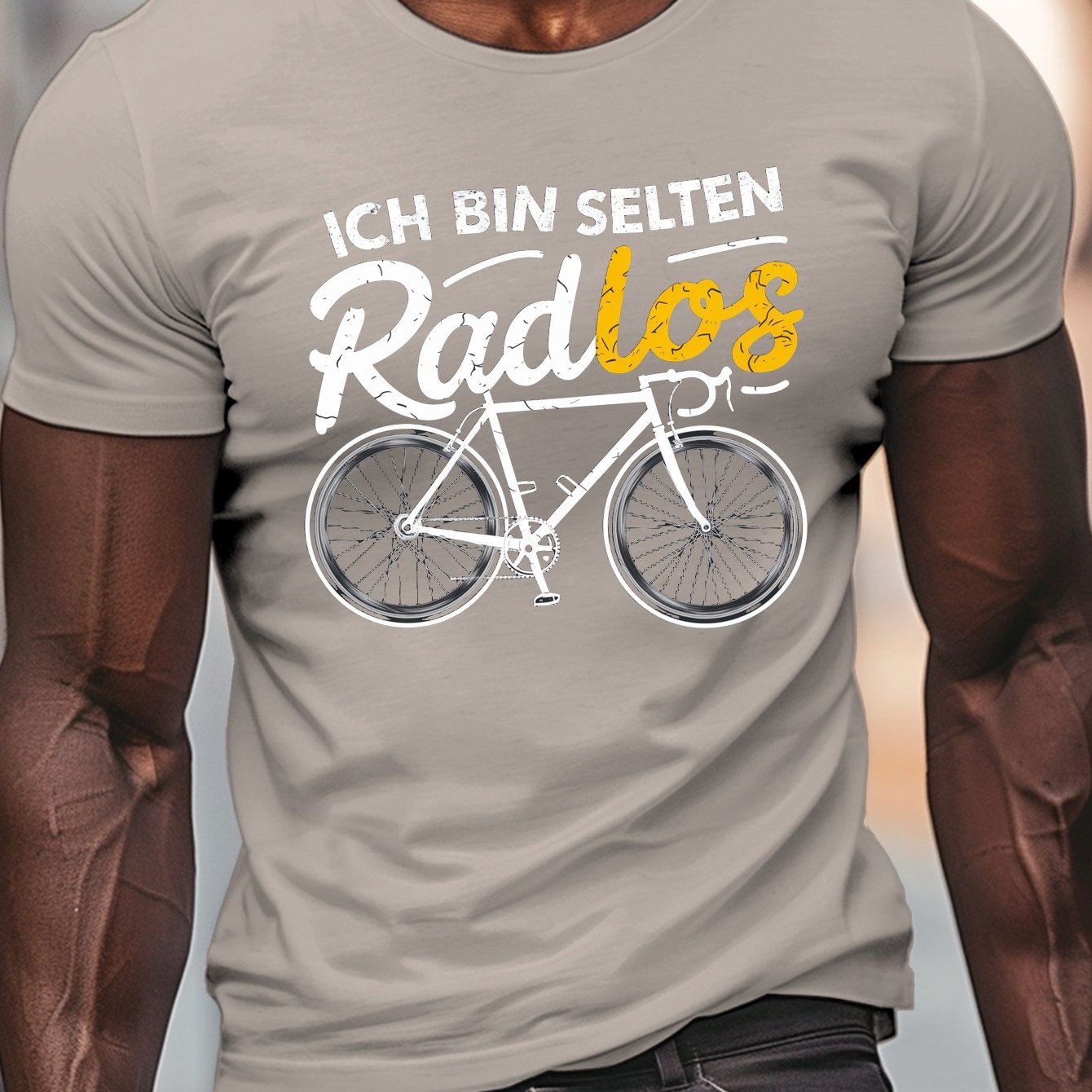 TEMU I Am Rarely Bike Print, Men's Round Crew Neck Short Sleeve Tee, Casual T-shirtcasual Comfy Lightweight Top For Summer