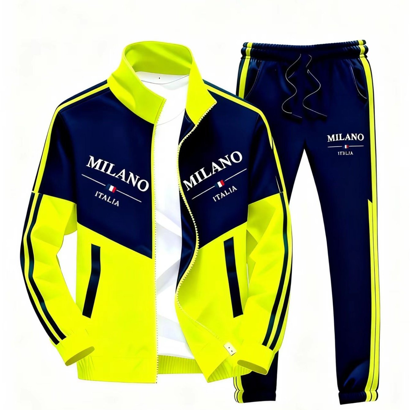Image of 2pcs Set. This Fashionable Sports Suit Includes A Jacket And Sweatpants, Perfect For Outdoor Activities And An Holiday Gift, Perfect For Outdoor, For Teenager