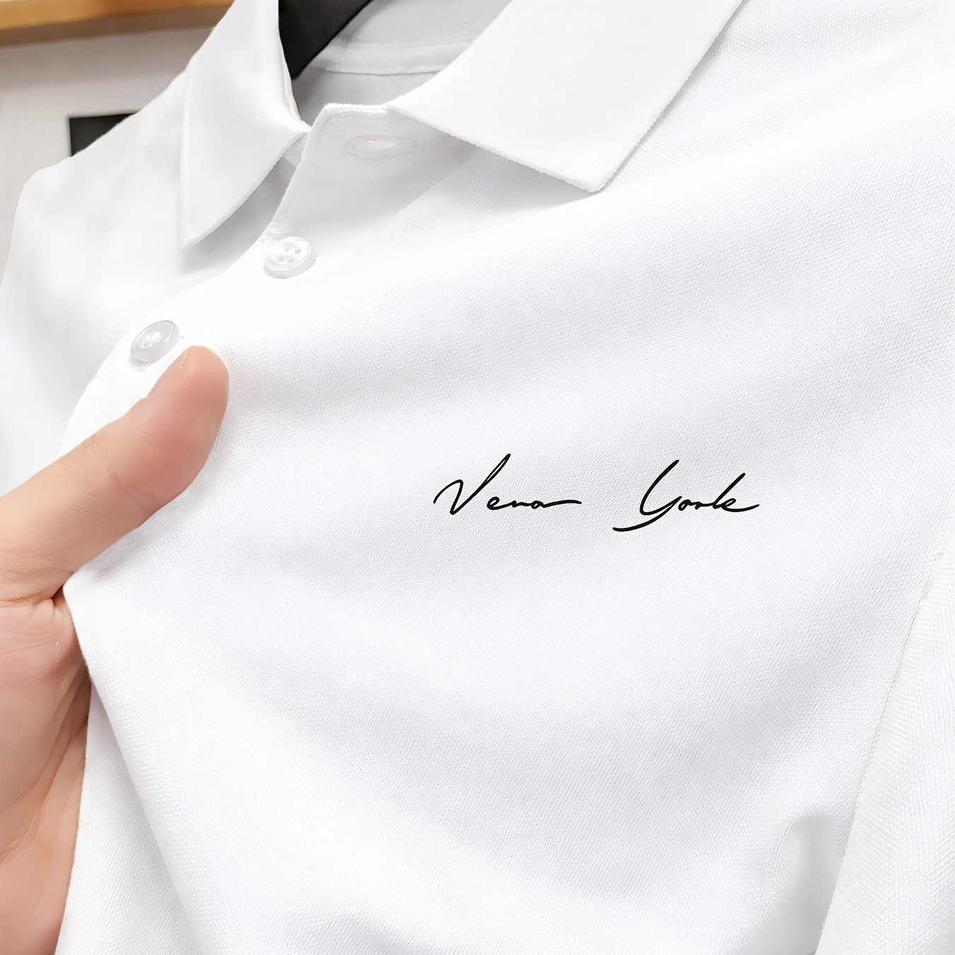 TEMU Men's Moisture-wicking Printed Shirt, Versatile Short-sleeve Top For Business, Casual, Sports, And Streetwear, Comfortable And Stylish, Ideal