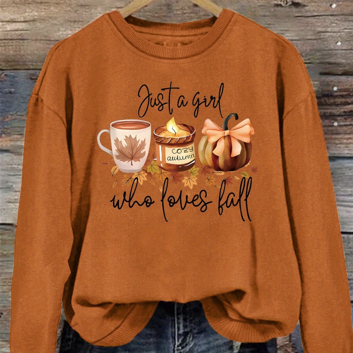 TEMU Halloween Print Sweatshirt, Casual Crew Neck For Winter And Fall, Women's Clothing