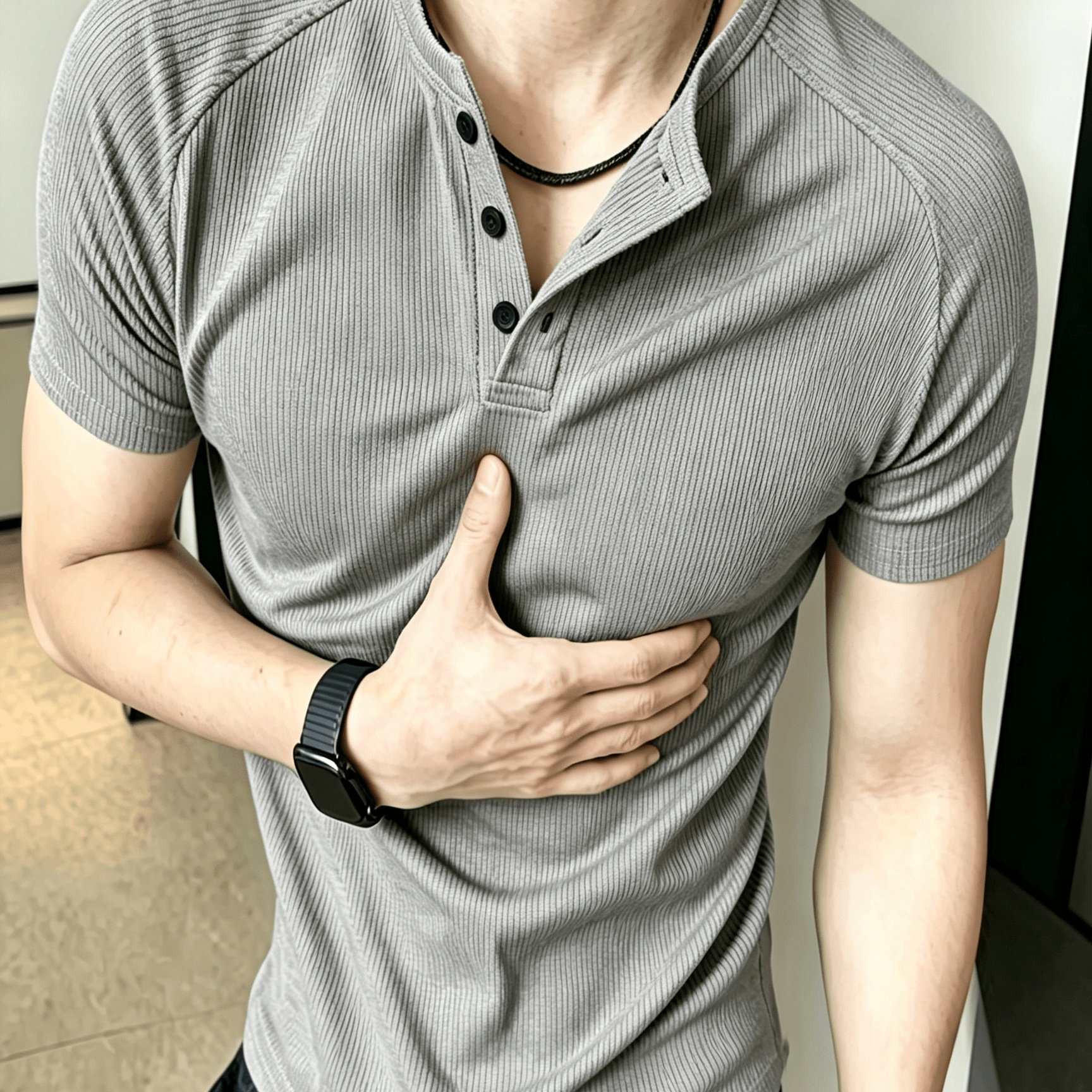 TEMU 남성용 웨스턴 루즈 얇은 트렌디한 V넥 버튼 헨리 셔츠 반팔 상의 여름 신상, 캐주얼 웨어, 헨리 스타일
