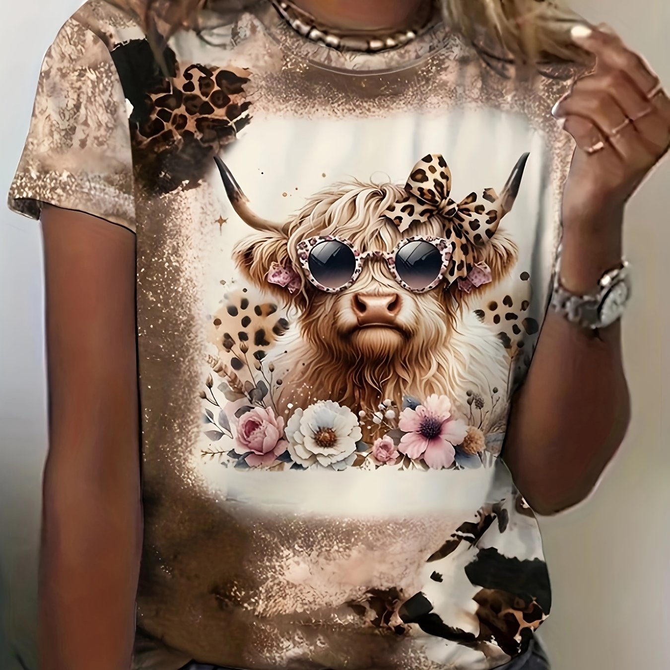 Spring-summer Women's Printed T-shirt, Casual Tee
