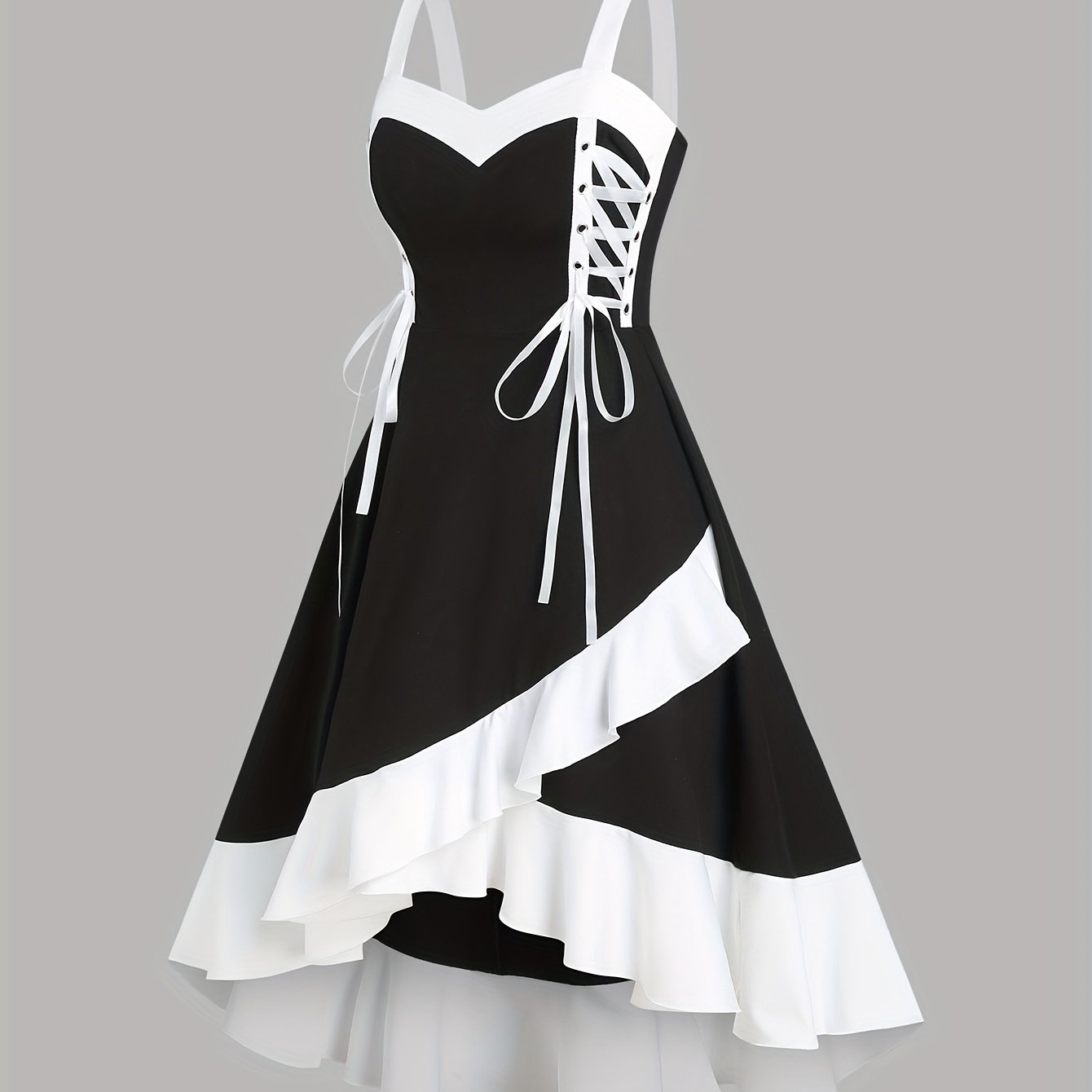 Women's Color Block Strappy Off-shoulder Crisscross Hem Casual