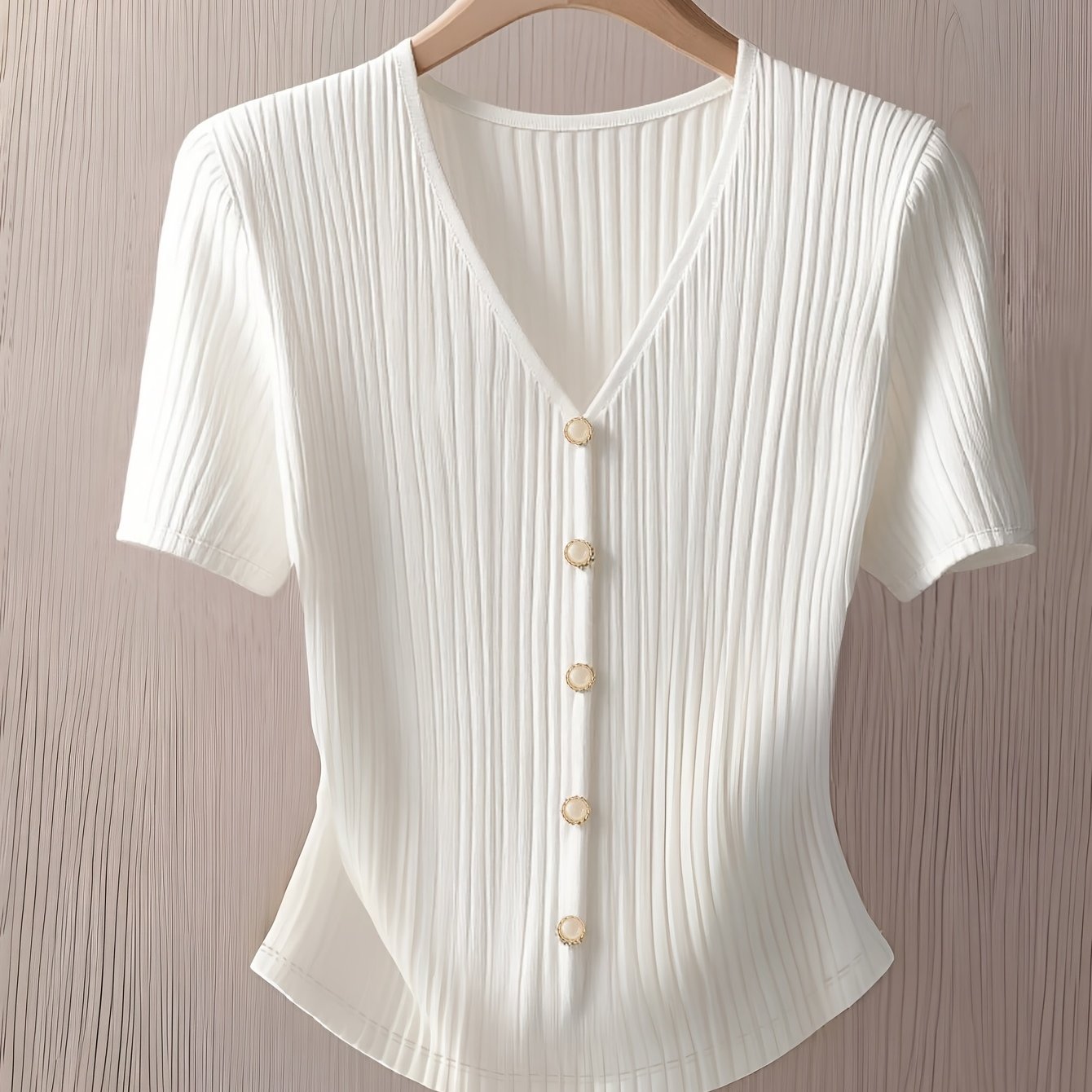 E-shop Damen Kurzarm T-Shirt mit Einzelleiste und lockerem Schnitt