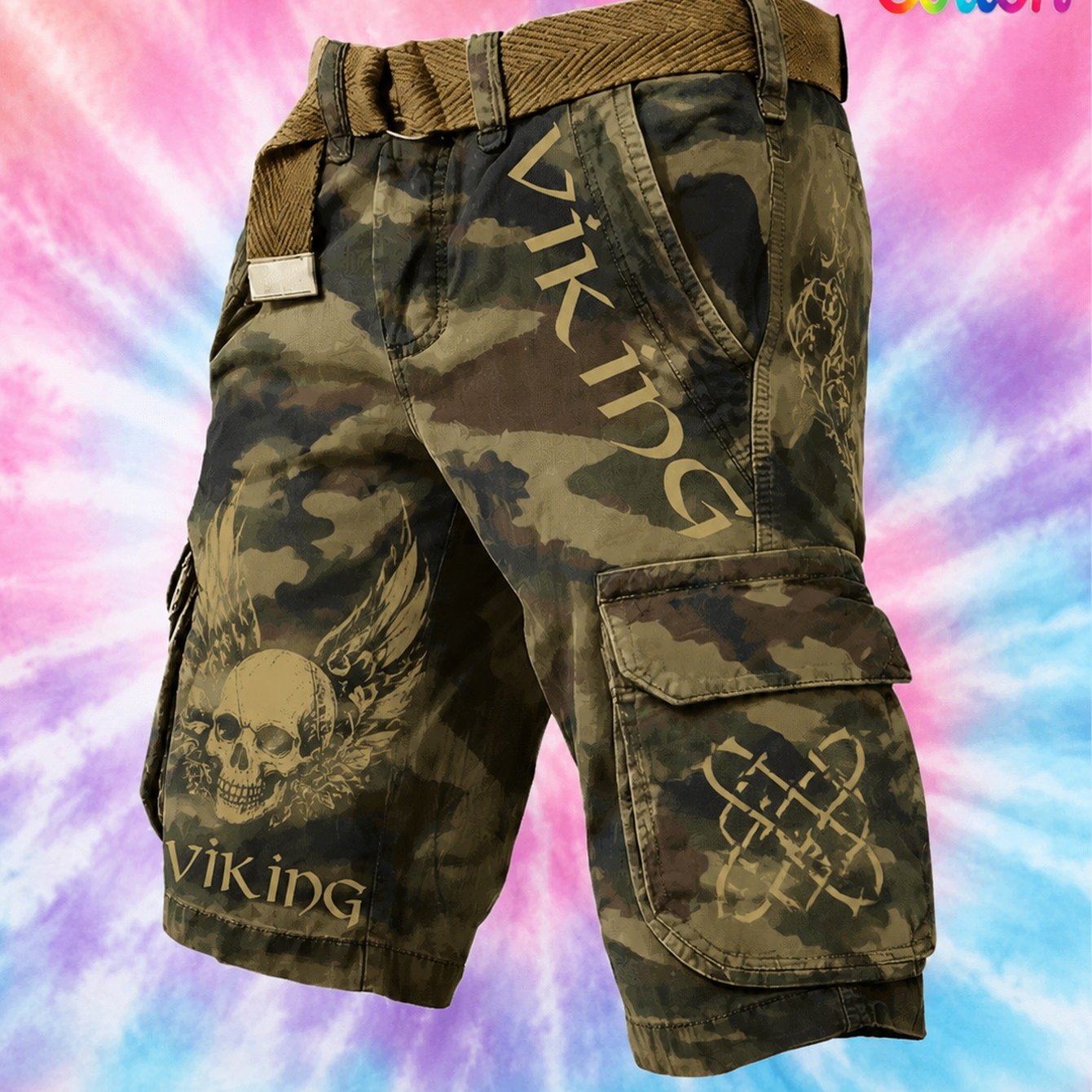 Image of 2026 Mens Fashion Cotton Work Trousers (beltless) - Casual Versatile Mens Casual Trousers Outfit With Stylish Viking Design And , Perfect For Occasion In 100% Cotton Material
