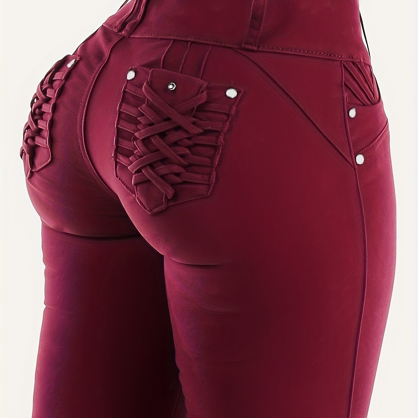 Image of Women's High-waisted Skinny Jeans - Stretchy Non-see-through Pants With Button-like Zipper Closure, Slim Fit Jeans For Women, Everyday & Formal Outfits (machine Washable), Formal Denim Wear, Unique