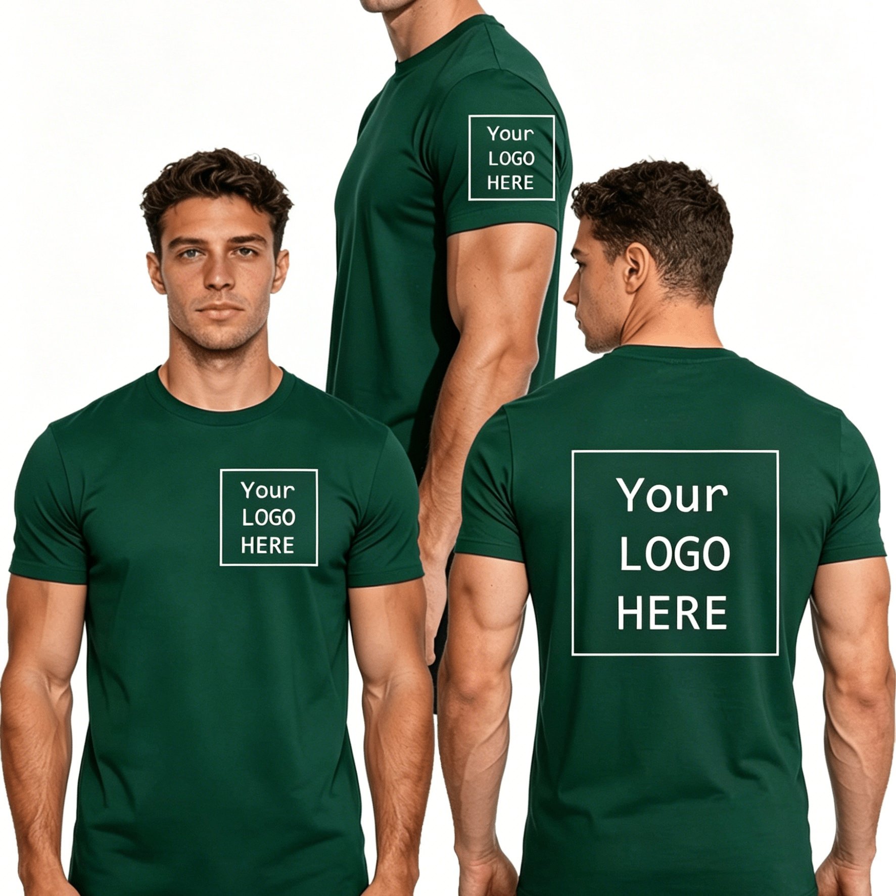 TEMU Custom Men's T-shirt, Personalized Summer Men's Apparel, Chest, Cuff, And Back Print Options (three Available), Workwear, Team, Summer Clothes,