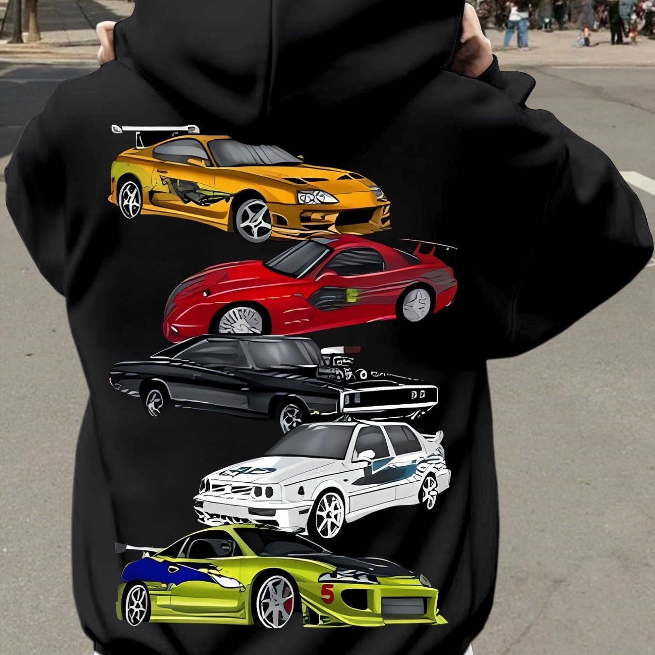 TEMU Sweat à capuche imprimé tendance, 5 sweat-shirts à capuche