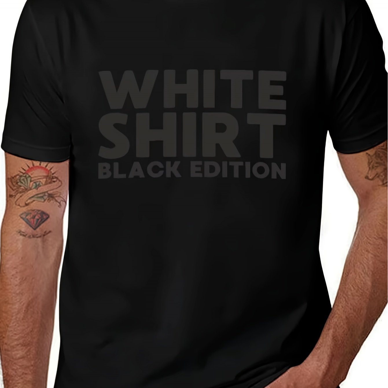 Image of Men's & Women's With Black Lettering Print - Round Neck Short Sleeve Casual , Fit Unisex Top - Perfect Gift & Collectible Statement Shirt