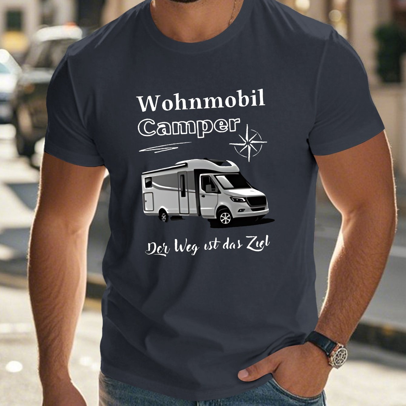 E-shop Deutsches RV Camping Crinkle Plus Size Herren T-Shirt