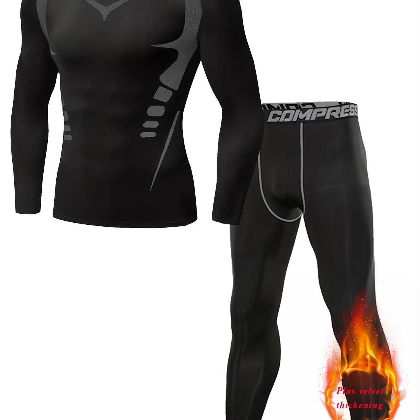Image of New 2pcs Men's Sports Outfit For Autumn And Winter 2025, Featuring A Design, Breathable Long-sleeve Top, And Long Pants Suitable For Running, Fitness, Cycling, Basketball, And Outdoor Activities