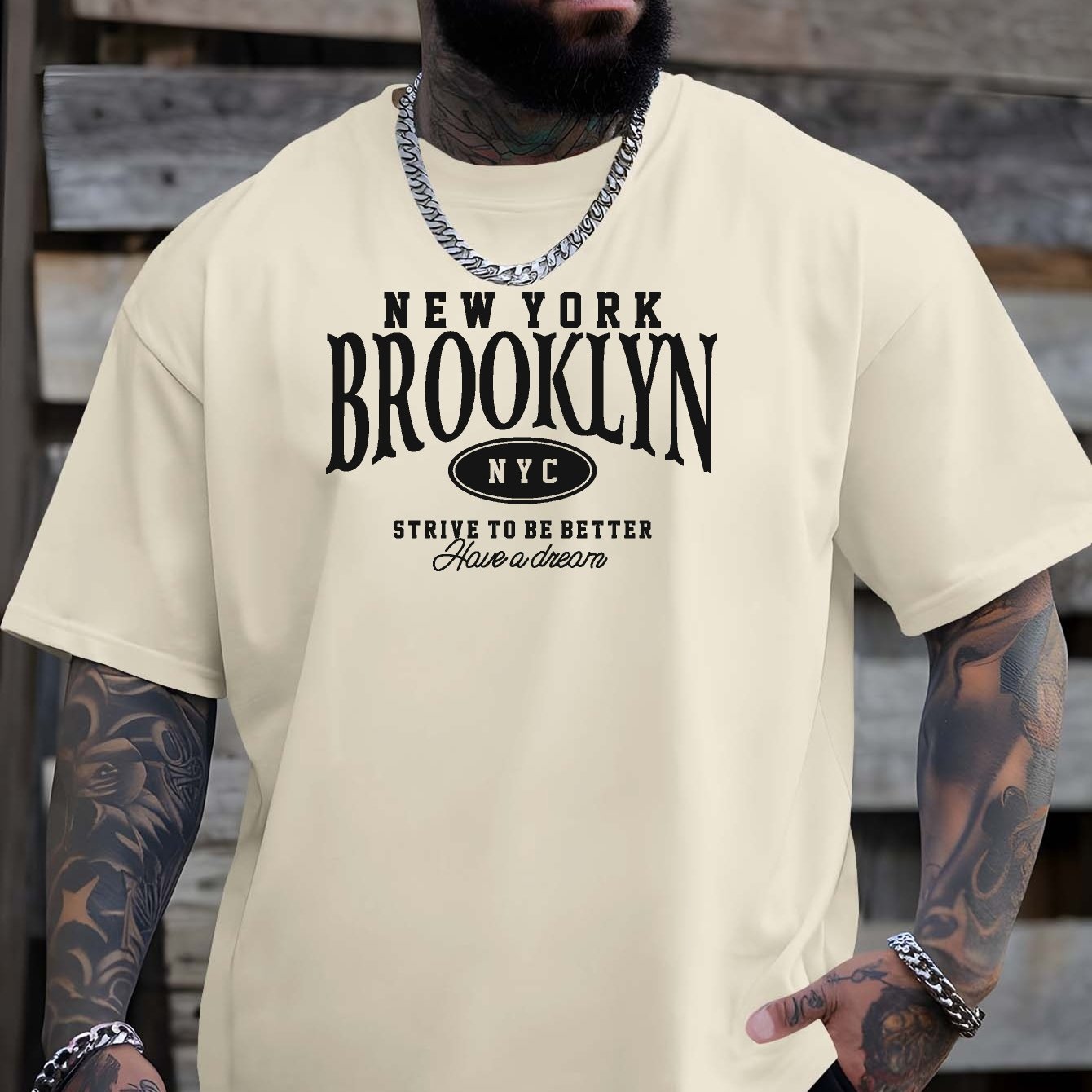 TEMU Men's Trendy Summer Outdoor Sports And Casual Short-sleeve T-shirt For 2025, Featuring A Large Print. This Loose-fitting, Versatile Round-neck