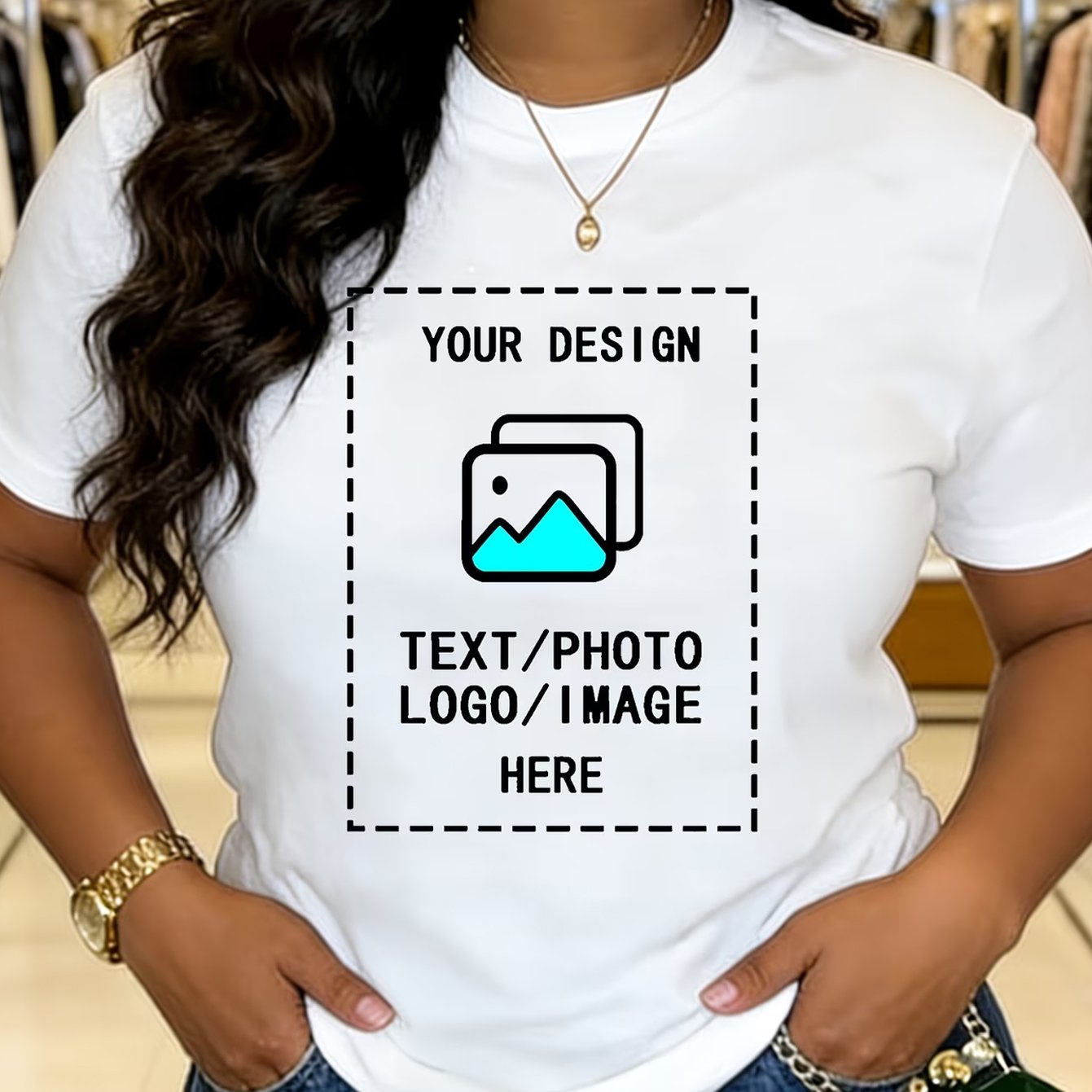 TEMU Custom Short-sleeve T-shirt: Add Your Image Or Text For Front Printing
