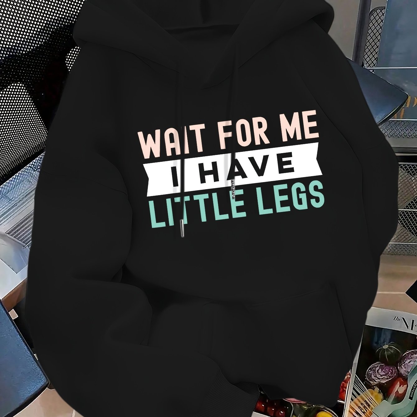 TEMU Women's Fashionable Hoodie With I Have Little Legs Letter Print On The Pocket Of The Kangaroo Style, Women' Sweatshirt, Fall/winter Style, Long