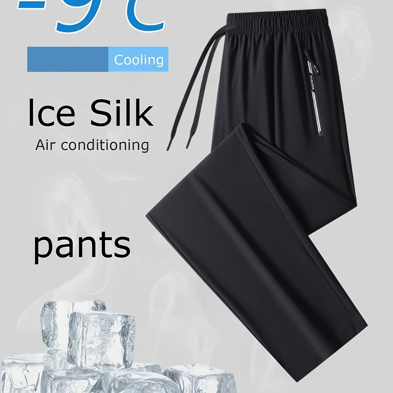 TEMU Men's Casual Sports Pants With A 9-inch Length, Featuring A Breathable Fabric, High , A Drawstring Waist, And Zipper Pockets