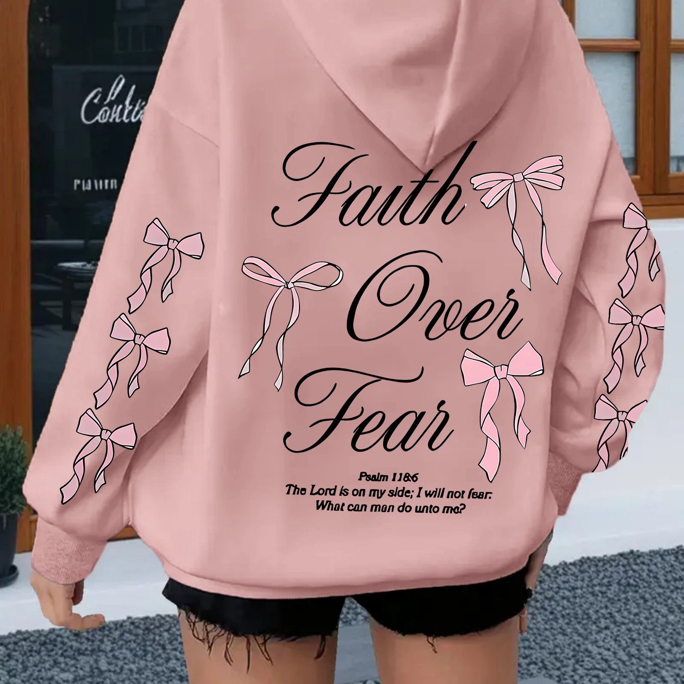 TEMU (women's Trendy No-pocket Hoodie) Features Heart Element Prints And Halloween And Other Multi-floral Fashion Trendy New Hooded Sweatshirt,
