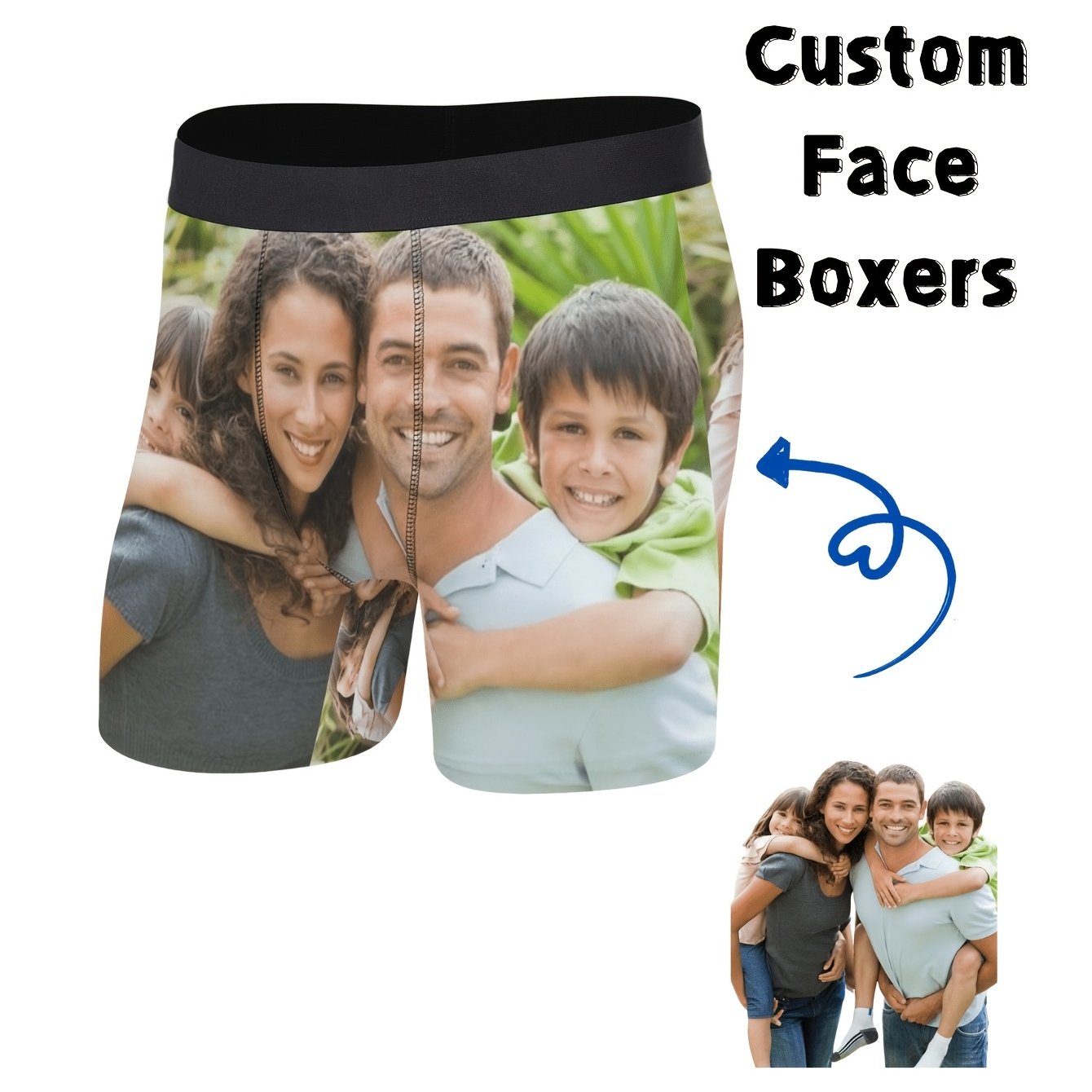 TEMU Custom Photo Men's Boxer Shorts â Elastic, Fun, And Unique Gifts, Featuring 3d Printed Designs, Machine Washable, Presents | Patterned Underwea