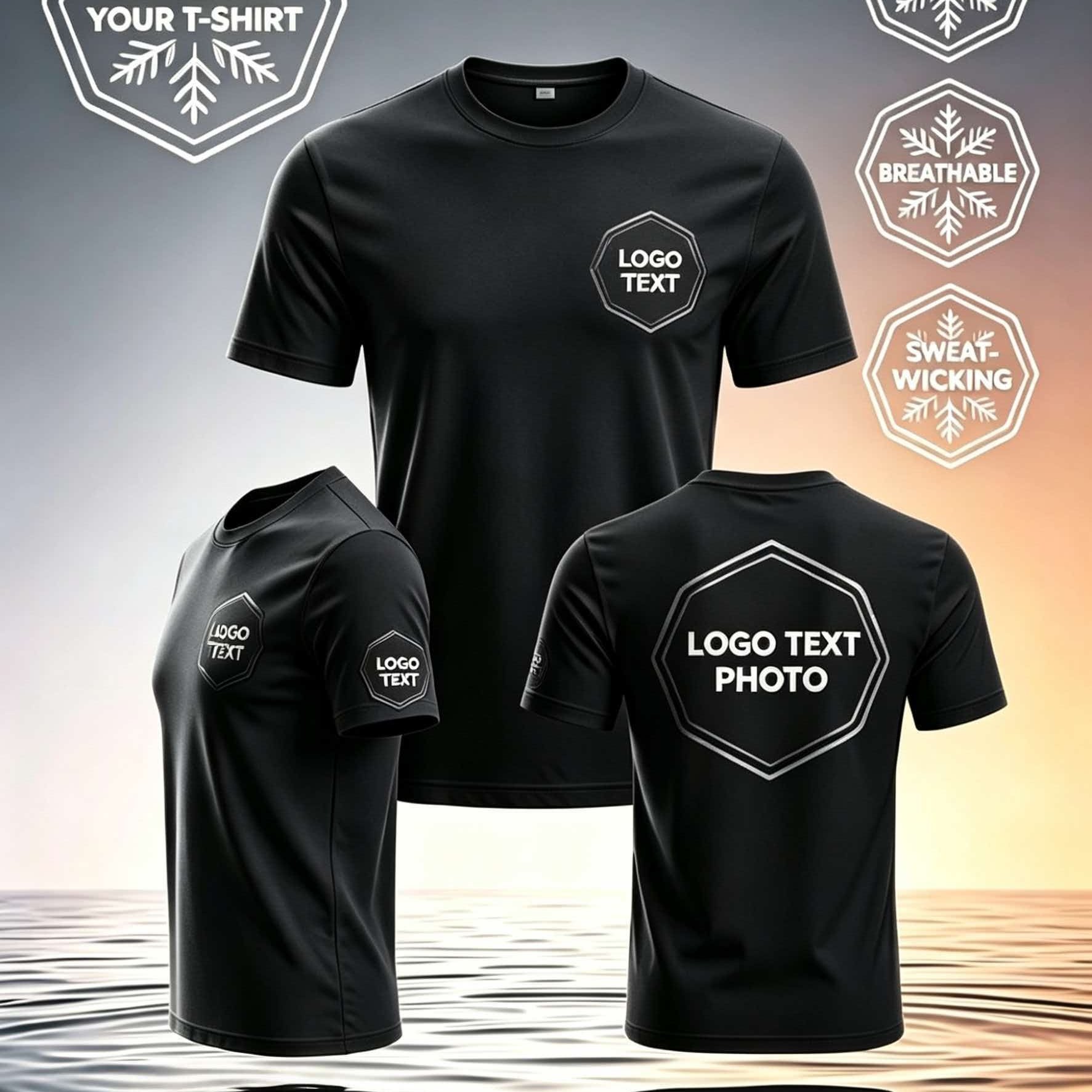 TEMU Custom Round Neck Short Sleeve T-shirt, Supports Custom Photo Printing, Selfies, Text And Logo. Soft And Breathable Fabric, Versatile For Daily