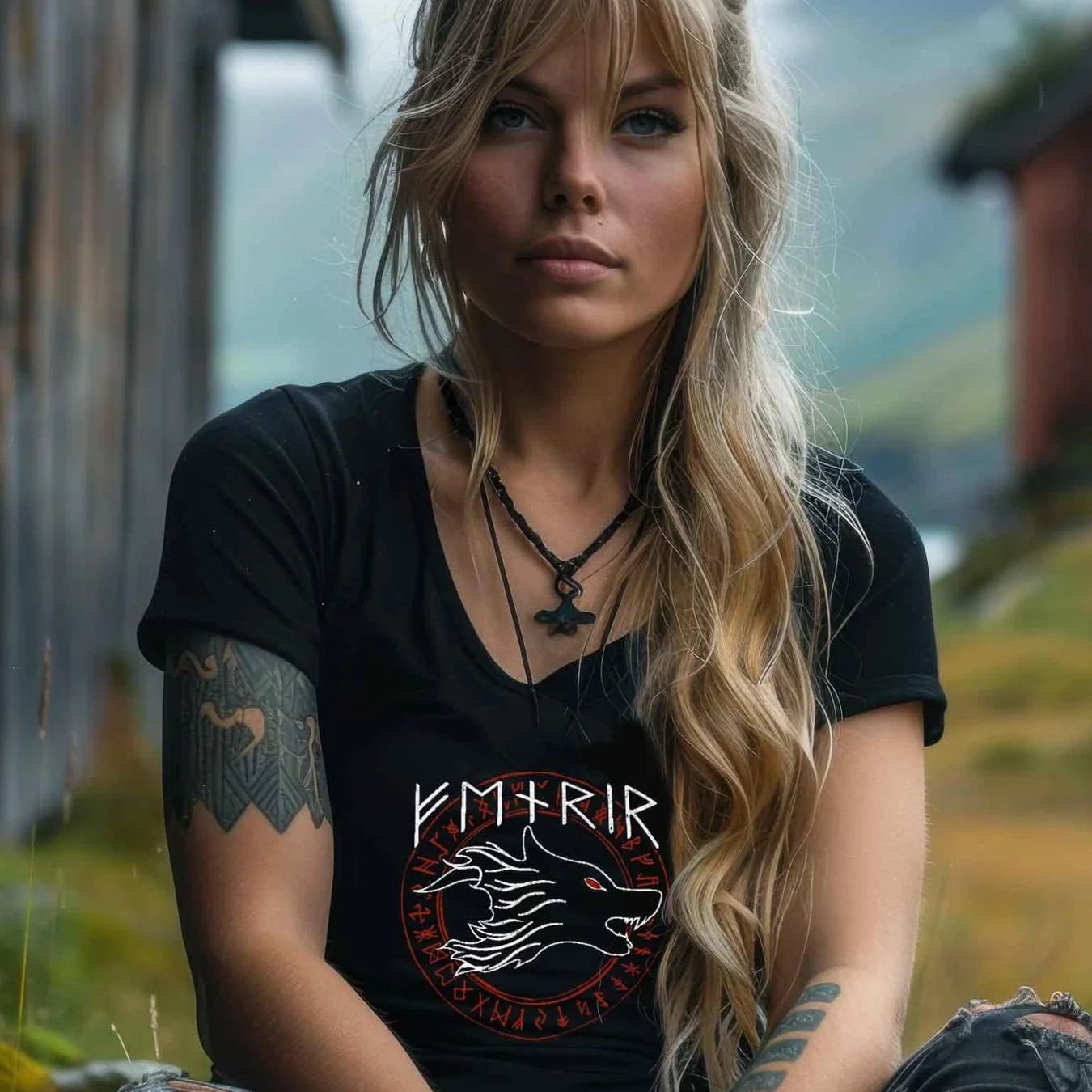 Schildmaiden Expresser T Shirt Fenrir Macht Und Vereint Nordic Viking Wear