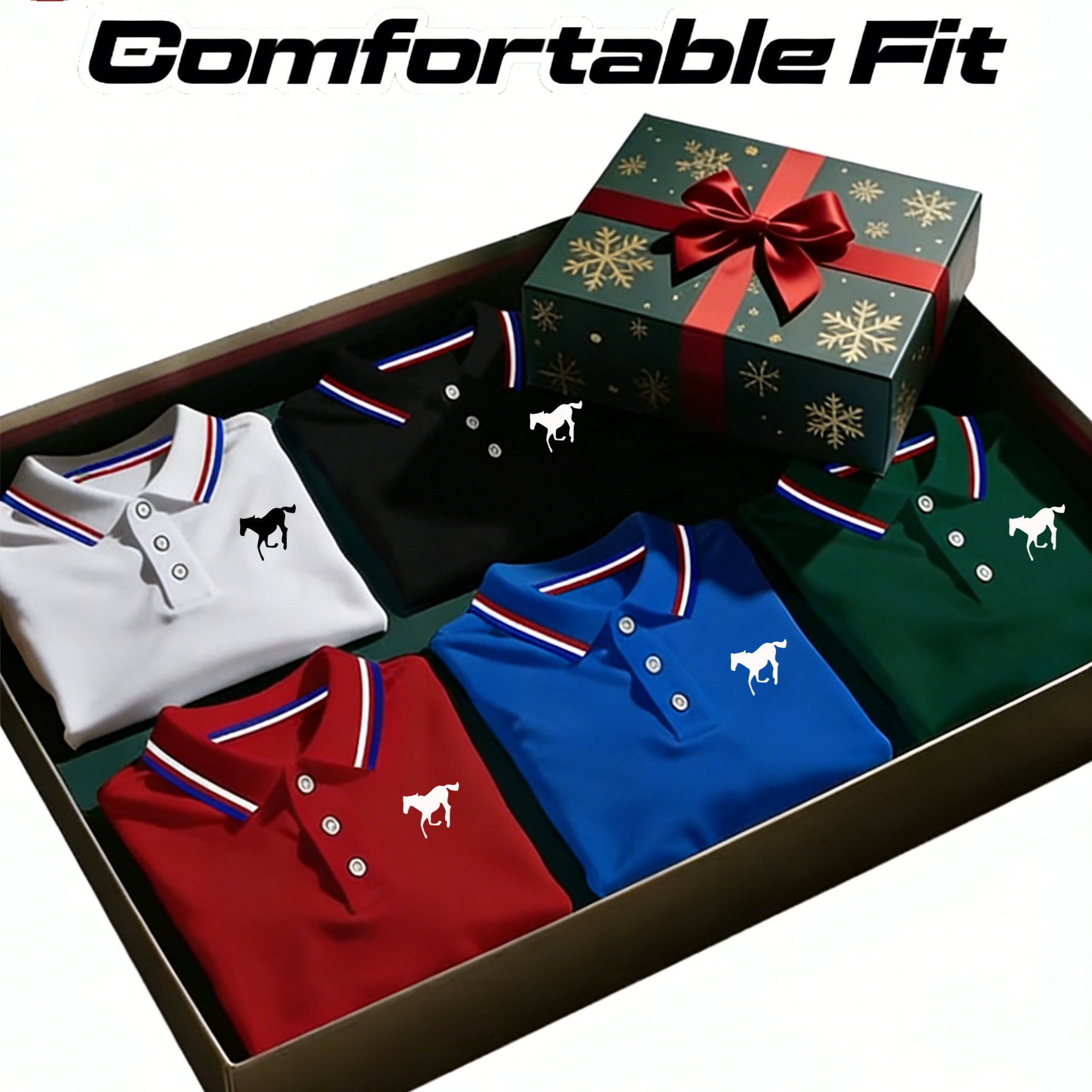 TEMU Outfits 5pcs Set Of Casual Short Sleeve Print Design Shirts, Contrast Color Collar, Breathable Daily/golf Sports Shirt, In Multiple Colors, For