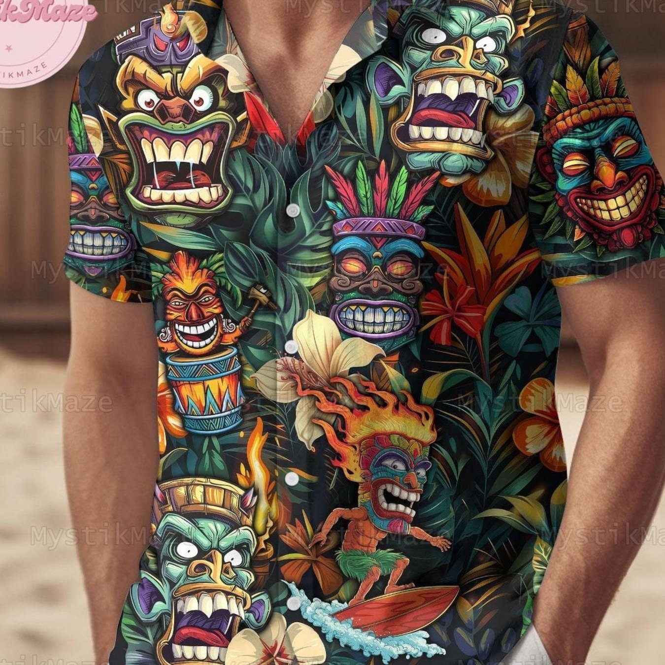 TEMU Button- Shirt, Hawaiian Shirt, Summer Shirt, 3d Hawaiian Aloha Shirt, Summer Party Gift, Tropical Beach Shirt, Plus Size