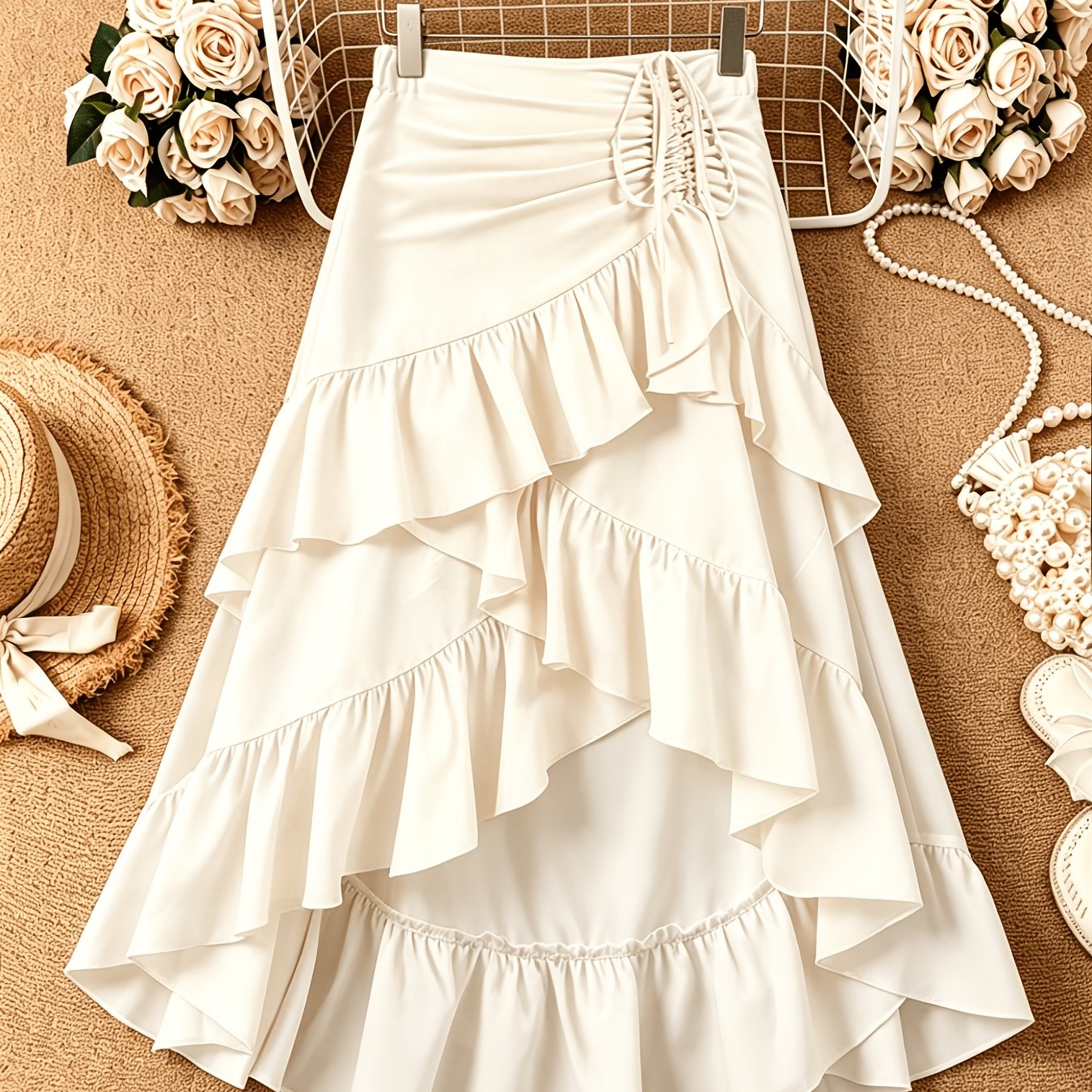 New Style Mature Lady's Trendy, Fashionable, Retro And Elegant Casual Half-length Skirt With Irregular Design