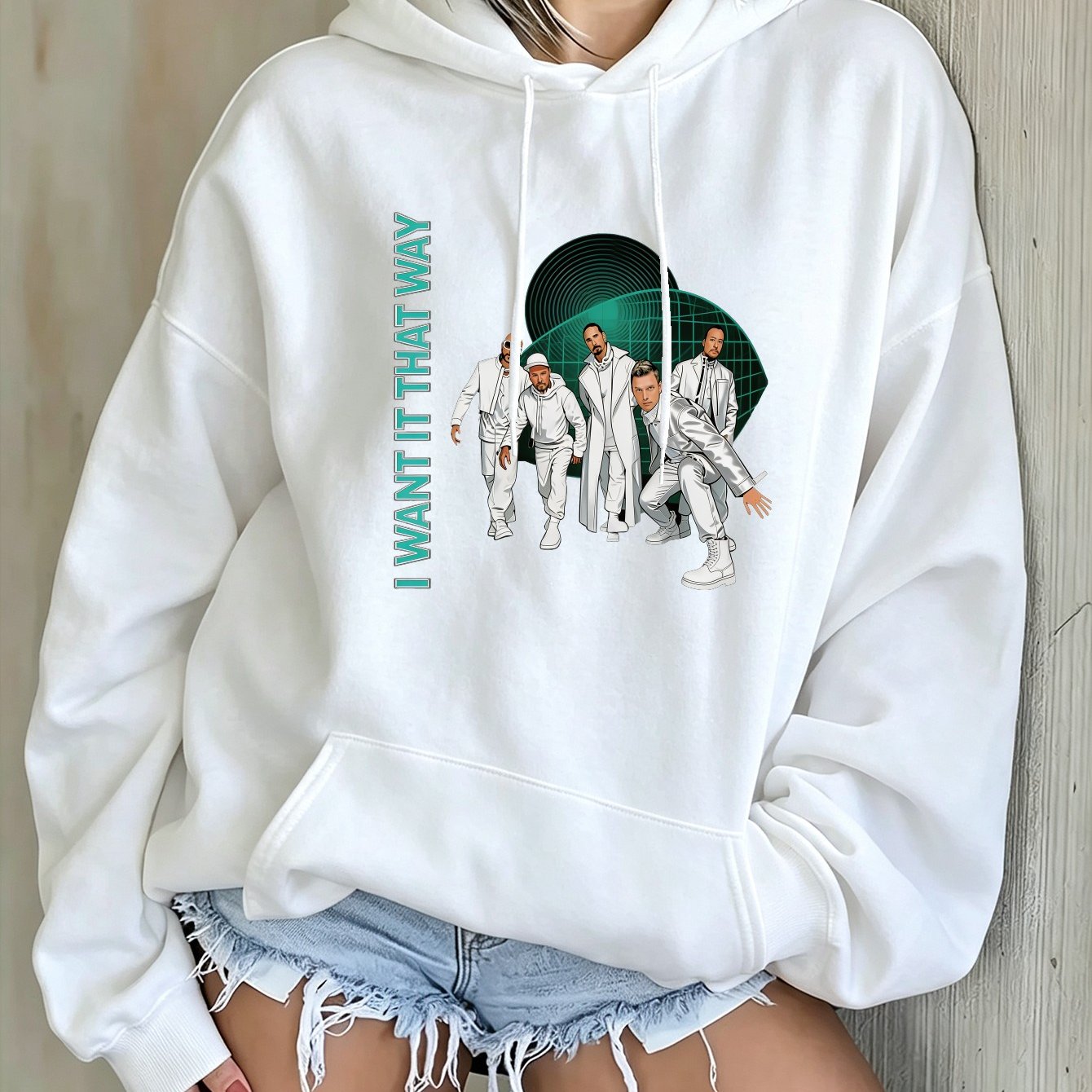 New Autumn And Winter Fashionable Men's And Women's Hoodie With Male Figures White Clothing Printed On The Back, Loose Fit, Casual Hoodie
