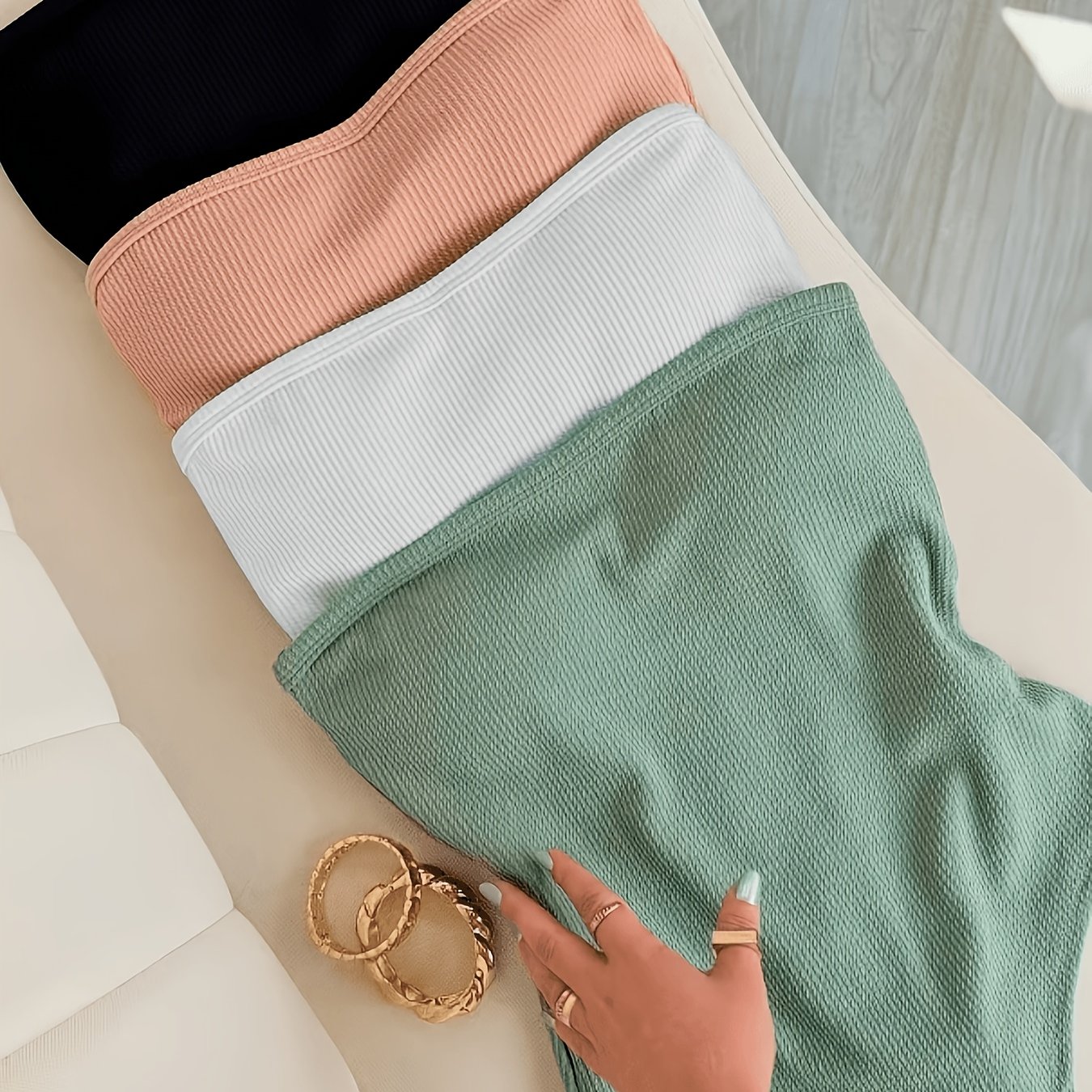 TEMU 4pcs Set Sexy Tube Top Bodysuit, Minimalist Style Solid Color Inner Wear, Figure-hugging Bodysuit Top, Off-shoulder Cool Top, Elegant Women's