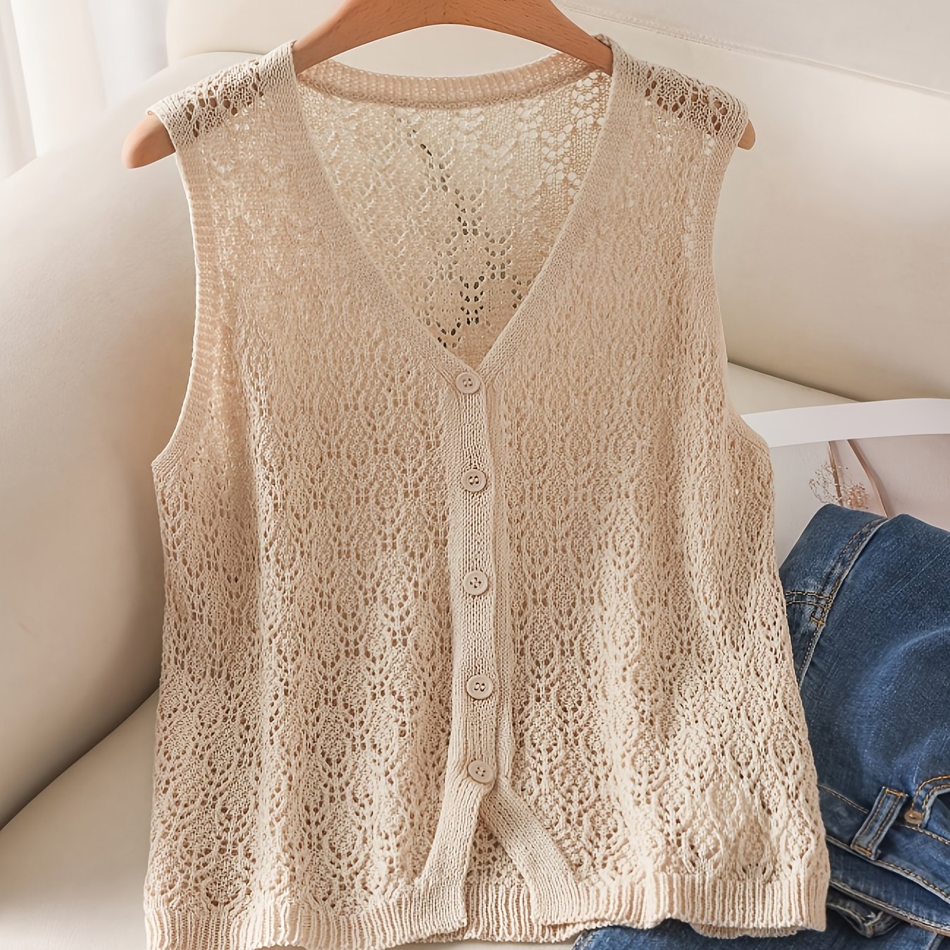 TEMU Plus Size Women' Button Casual Vest