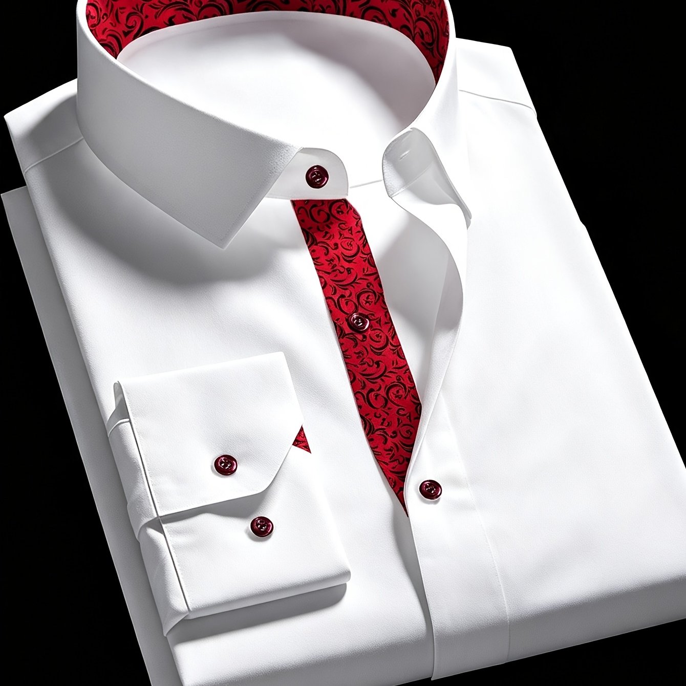 Image of 1pc Men's Shirt/men's Outfit/men's Designer Clothing/light Luxury Business/paisley Contrast Inner Collar Long Sleeve Shirt Pattern Lapel Cuffs Slim Daily Date Spring Autumn