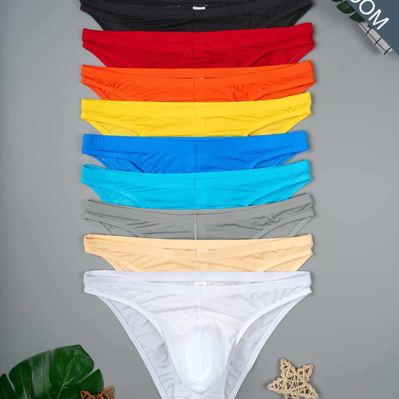TEMU Set Of 6 Random Color Men's Breathable And Comfortable Casual Triangle Underwear, Solid Color Minimalist Triangle Underwear For Men, Cool