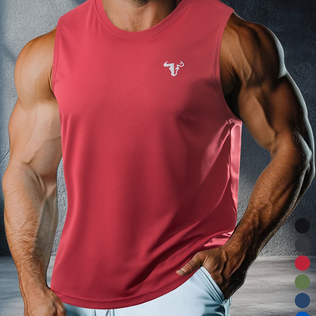 E-shop Sommer Herren Outdoor Casual Weste mit reflektierendem -Logo, einfarbig vielseitig für Wandern und Freizeit – Polyester Strickstoff, ,