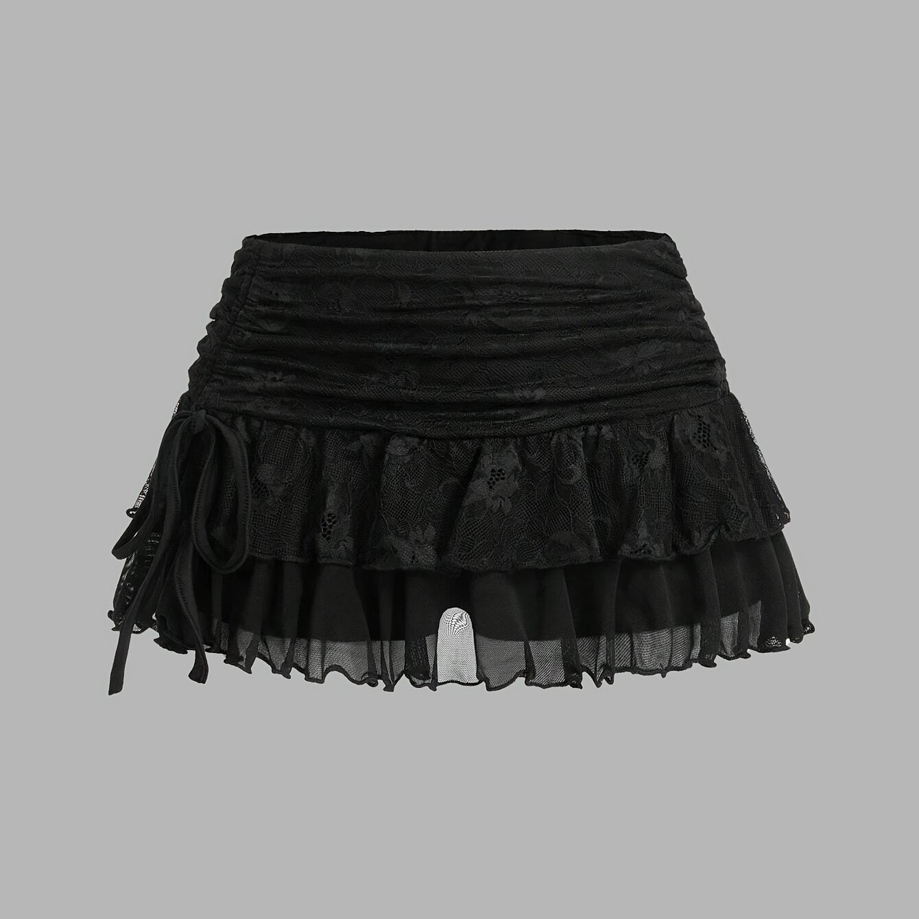 TEMU Nueva Falda Corta Y2K de Mujer a con Volantes y Cintura de Múltiples Capas