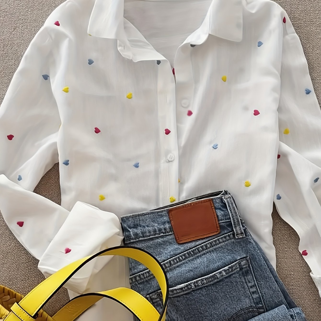 E-shop Modisches, buntes, romantisches Valentinstags-Date-Langarmshirt für Damen