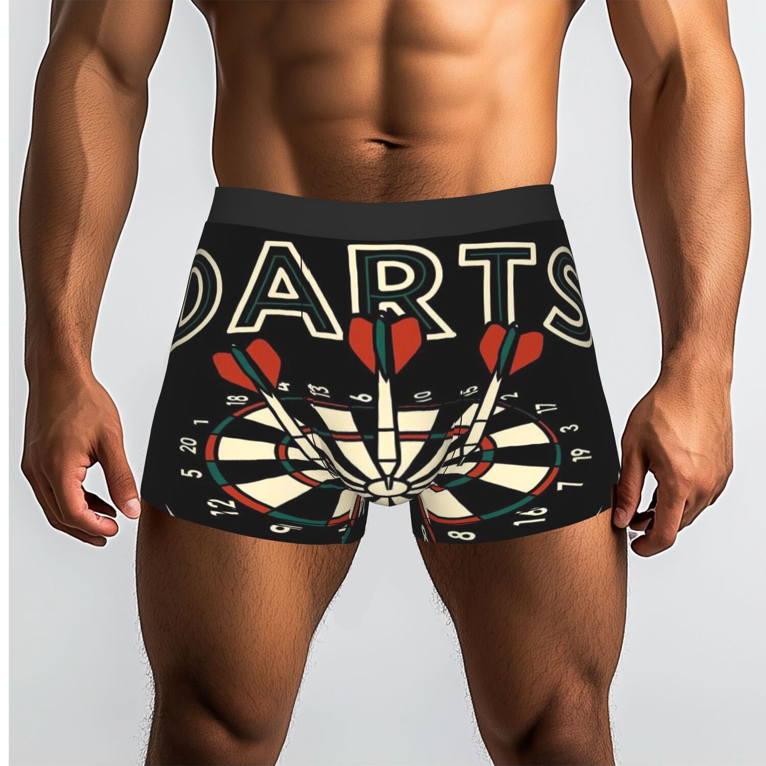 TEMU 1pc Men's Dartboard-themed Underwear - Boxer Briefs With Dartboard Print, Non- Shorts Suitable For Casual Wear, & Parties, Machine Washable