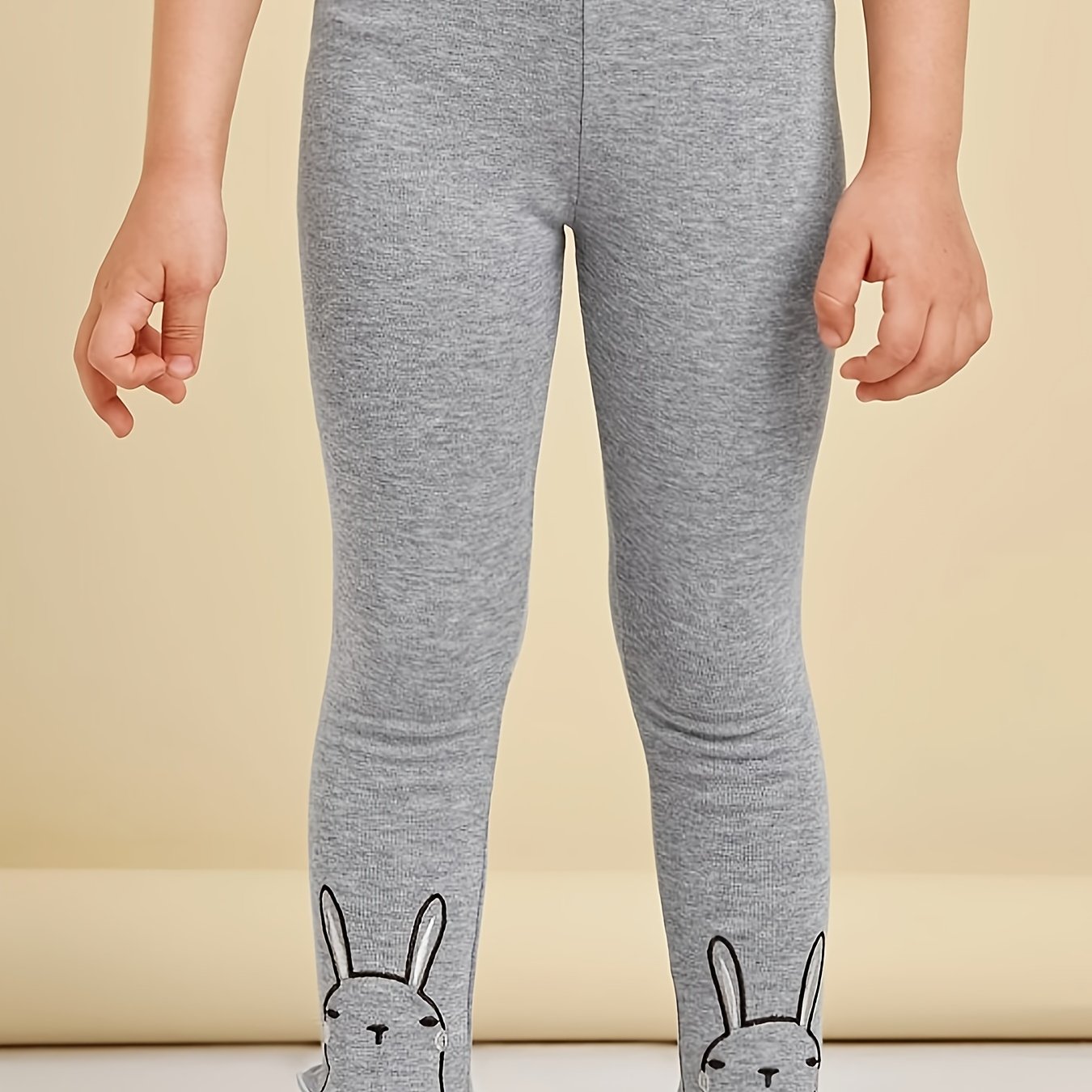 Image of Girls' Slim-fit Stretchy Ankle-length Leggings, Spring/autumn Cartoon Leggings For Young Children, New 2025 Tight-fitting Long Pants