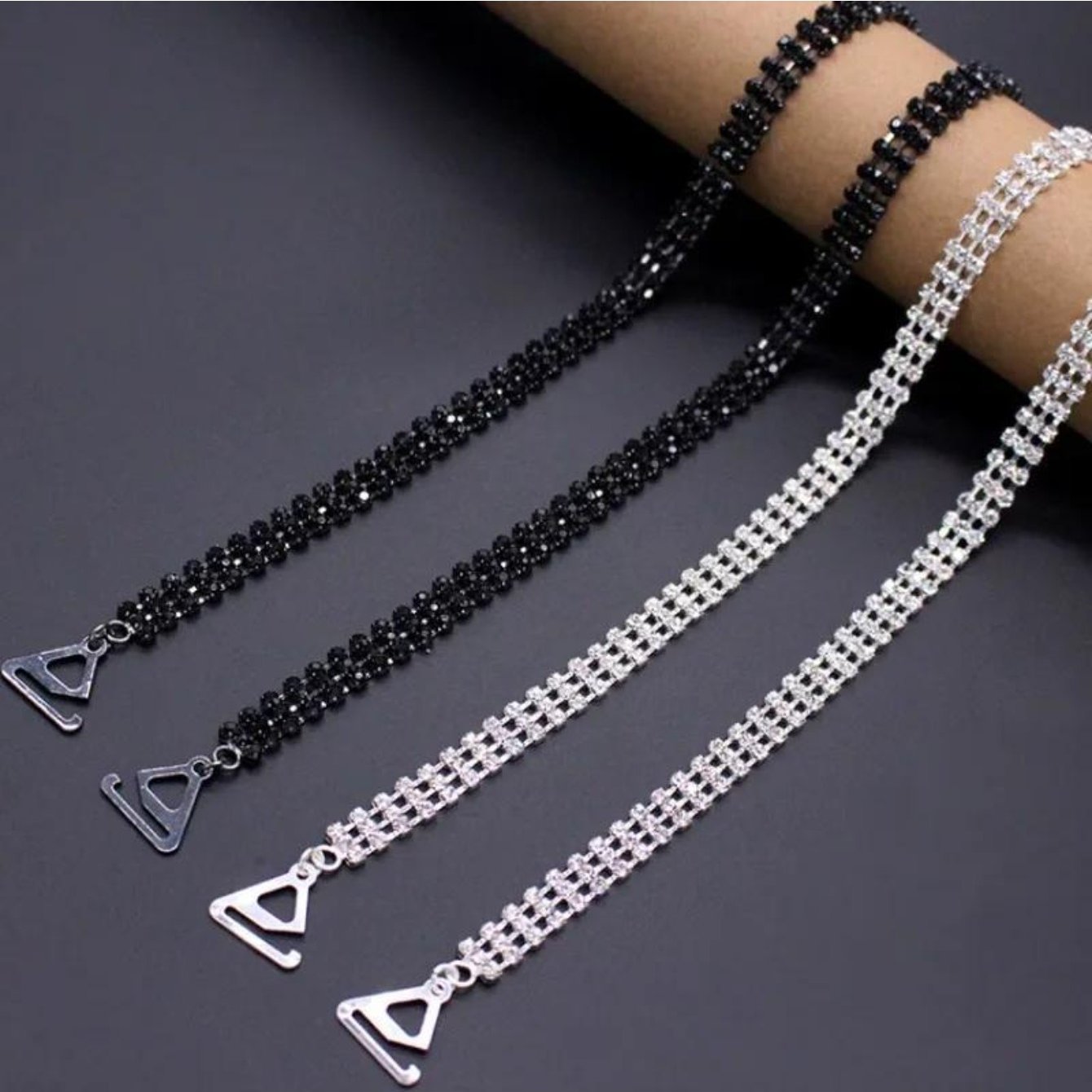 TEMU Rhinestone Straps Lingerie Metal Bra Straps Anti-slip Bra Straps Bra Straps