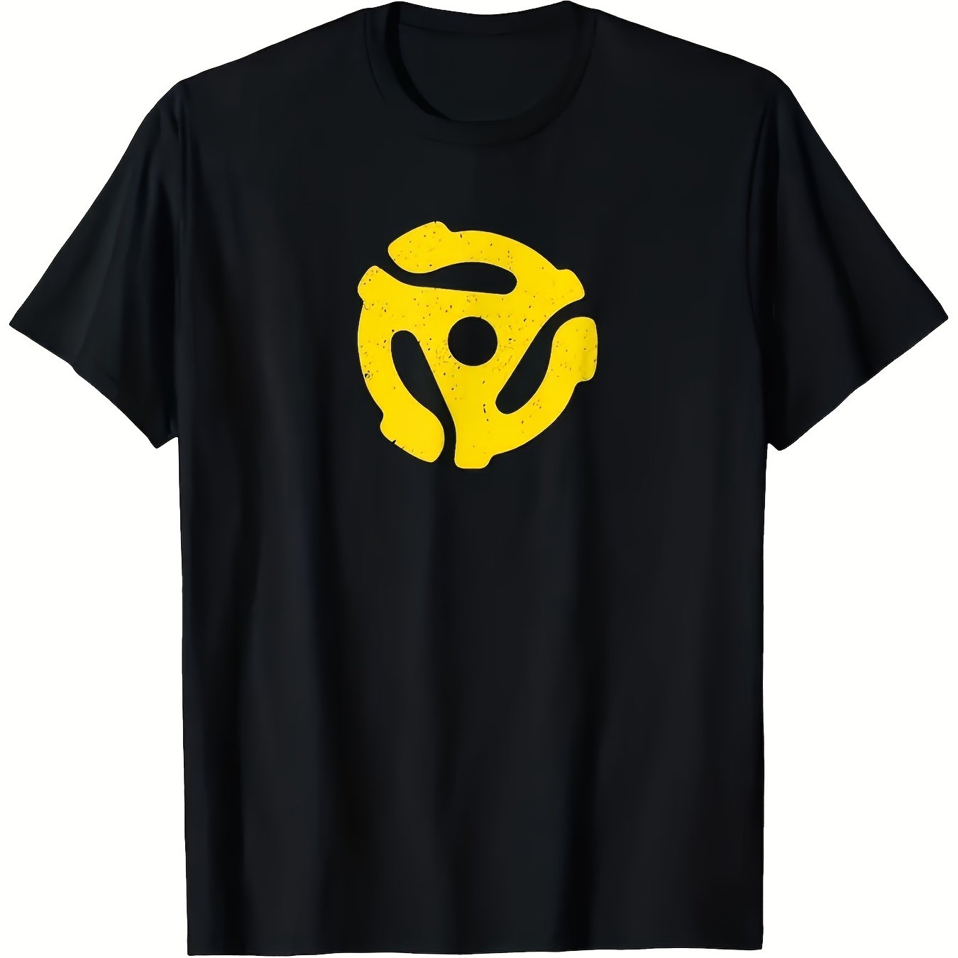 TEMU T-shirt de musique vintage avec adaptateur pour disque 45, compatible pour les acheteurs , streetwear, mode, imprimé de dessin animé, matériau