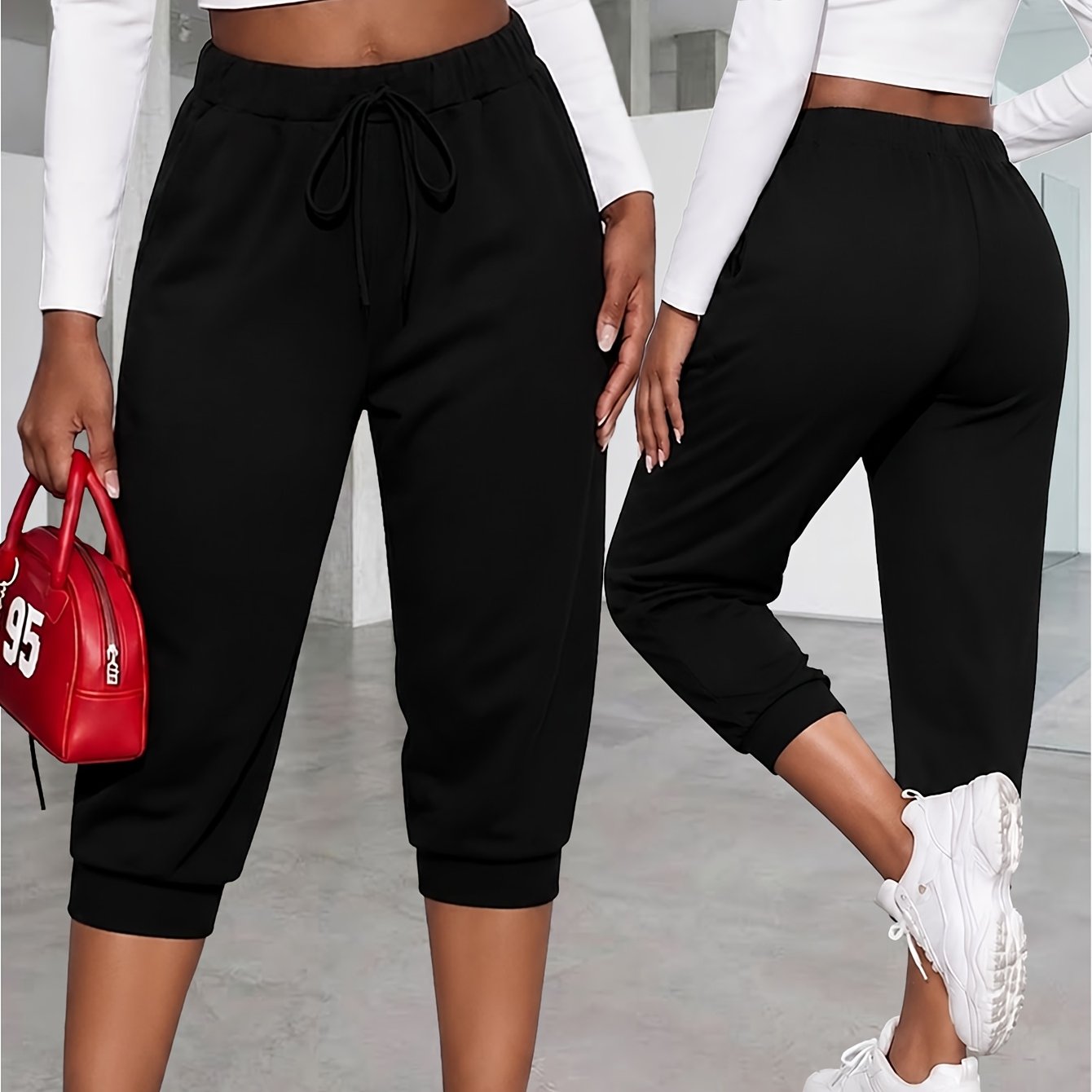 TEMU Women' Style Sweatpants, Loose-fit Casual S Pants