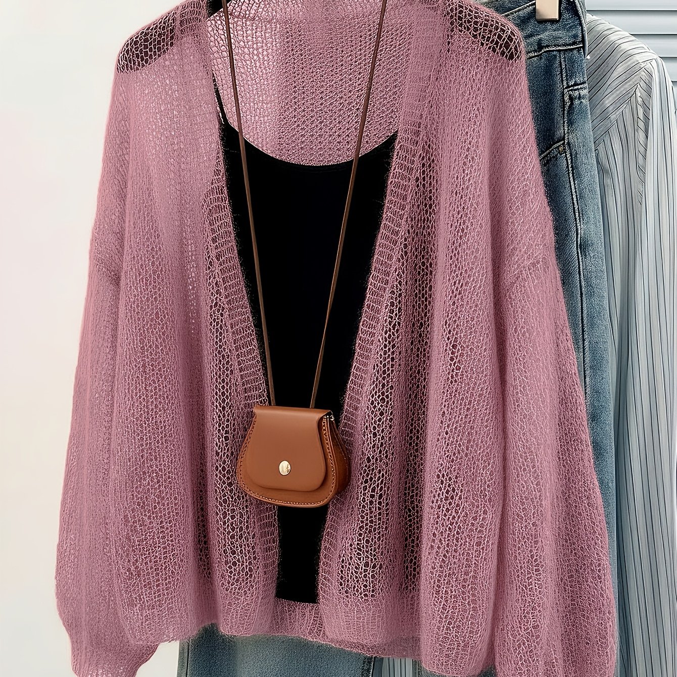 Autumn Minimalist Solid Color Versatile Cardigan Without Lining