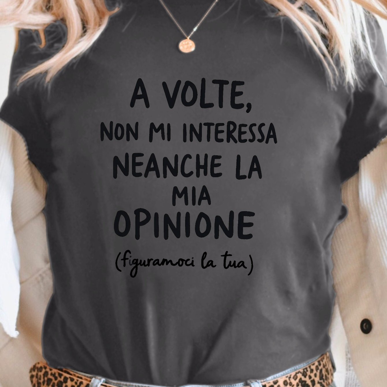 TEMU T-shirt con stampa " 'T Care", top casual a maniche corte con per estate e , abbigliamento da donna