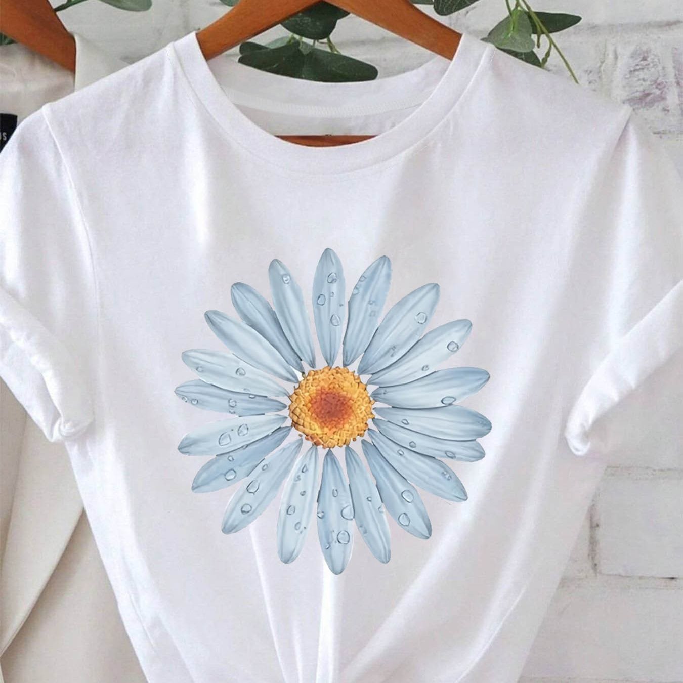 TEMU Fashionable Letter Printed Anime Women's Round Neck T-shirt With And Comfortable Texture, Suitable For Daily Casual Wear And Natural And Elegant